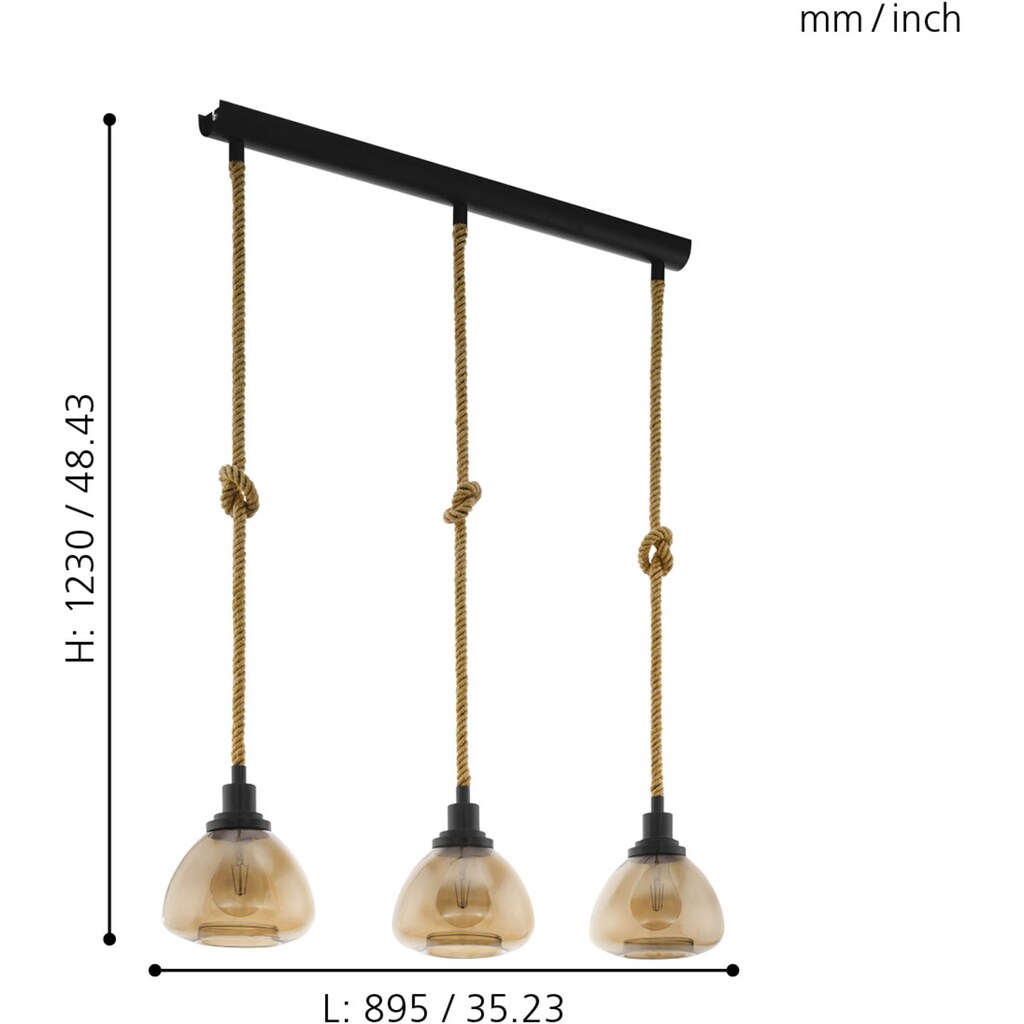 EGLO Pendelleuchte »RAMPSIDE«, 3 flammig-flammig