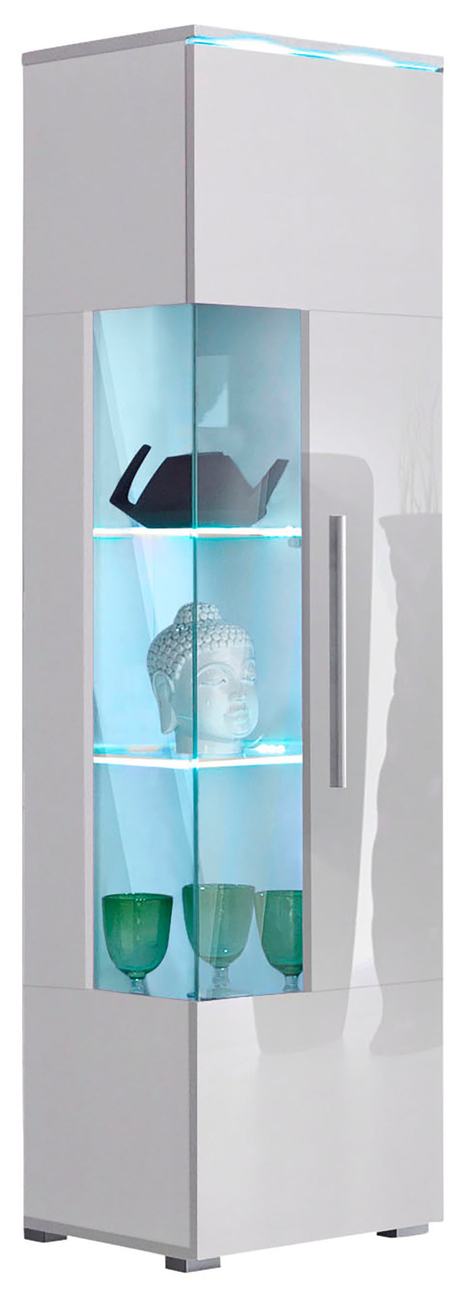 OTTO home Vitrine "India,Höhe 160cm stilvolle Glasvitrine mit verstellbare Glasböden" Standvitrine 1Trg, viel Stauraum ohne Beleuchtung