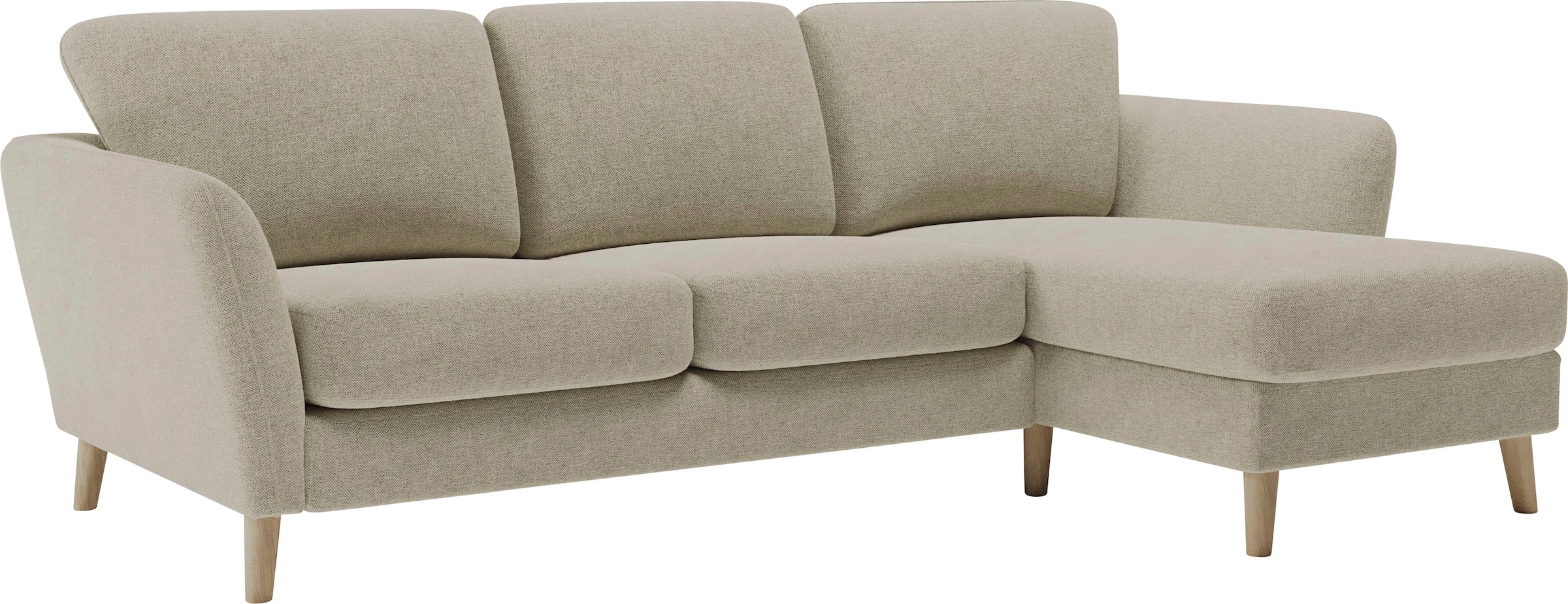 Home affaire Ecksofa »MARSEILLE (242/152cm),L-Form, Rec. rechts/links« Massivholzbeine Eiche, Landhausstil, Wellenunterfederung