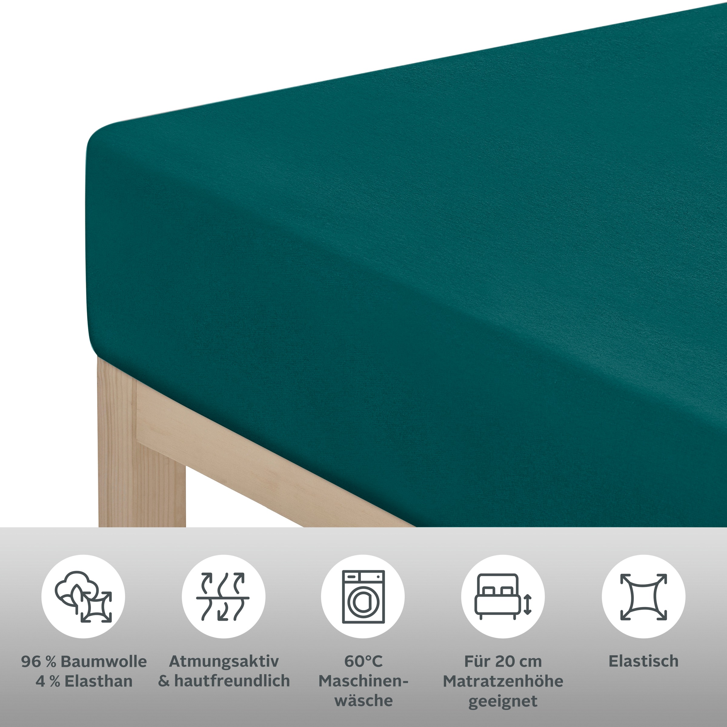 OTTO home Spannbettlaken »Cremona, in PREMIUM Qualität aus 96% Baumwolle & 4% Elasthan« Größe ab 90x200 cm, in 145g/m² sowie 180 g/m² erhältlich