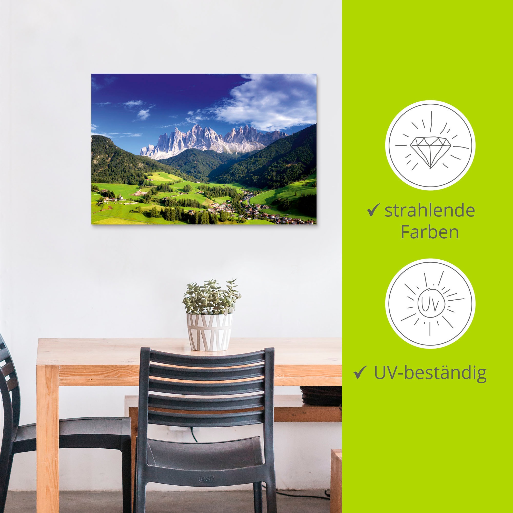Artland Wandbild »Südtirol«, Berge & Alpenbilder, (1 St.), als Alubild, Leinwandbild, Wandaufkleber oder Poster in versch. Größen