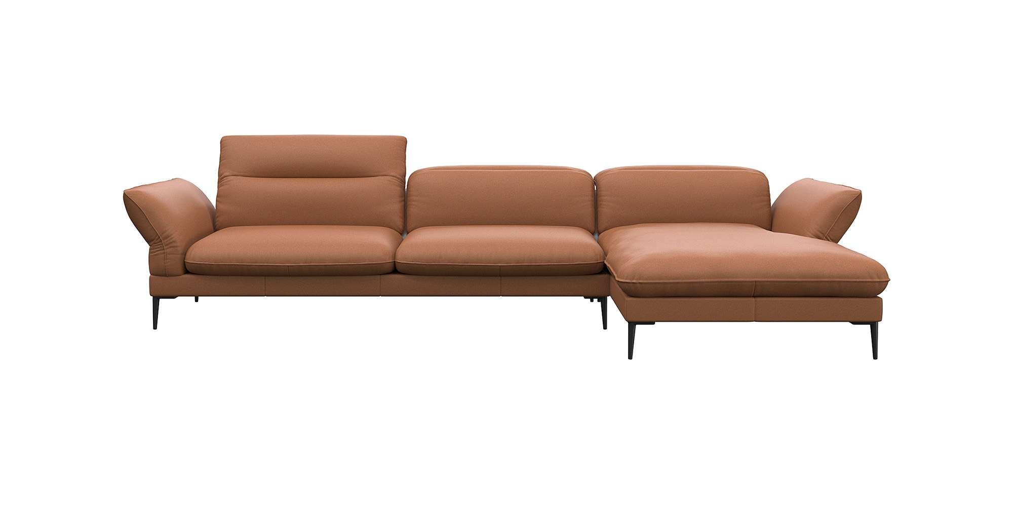 FLEXLUX Ecksofa »Salino, Funktionssofa mit Recamiere, Relaxsofa, Ecksofa«, Sofa mit Arm- und Kopfteil-Verstellungen, Kaltschaum & Stahl-Wellen