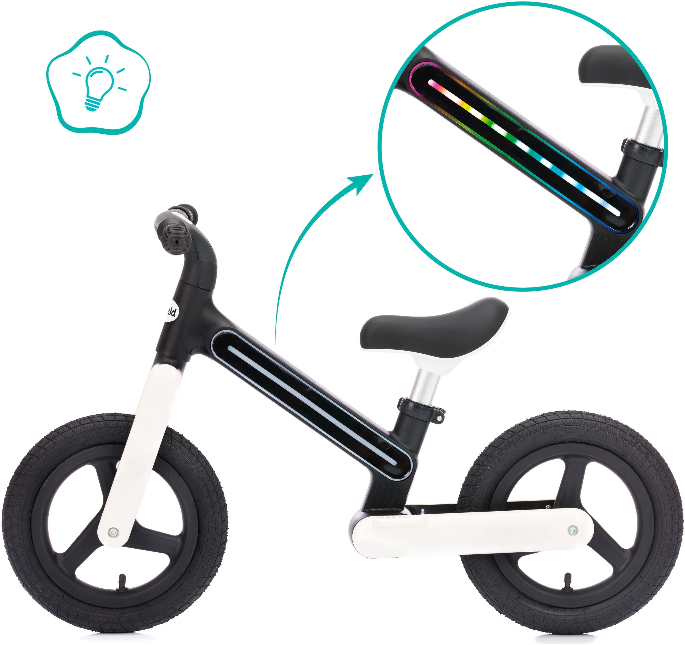 Fillikid Laufrad »Balance Bike Flash schwarz«, mit Luftreifen