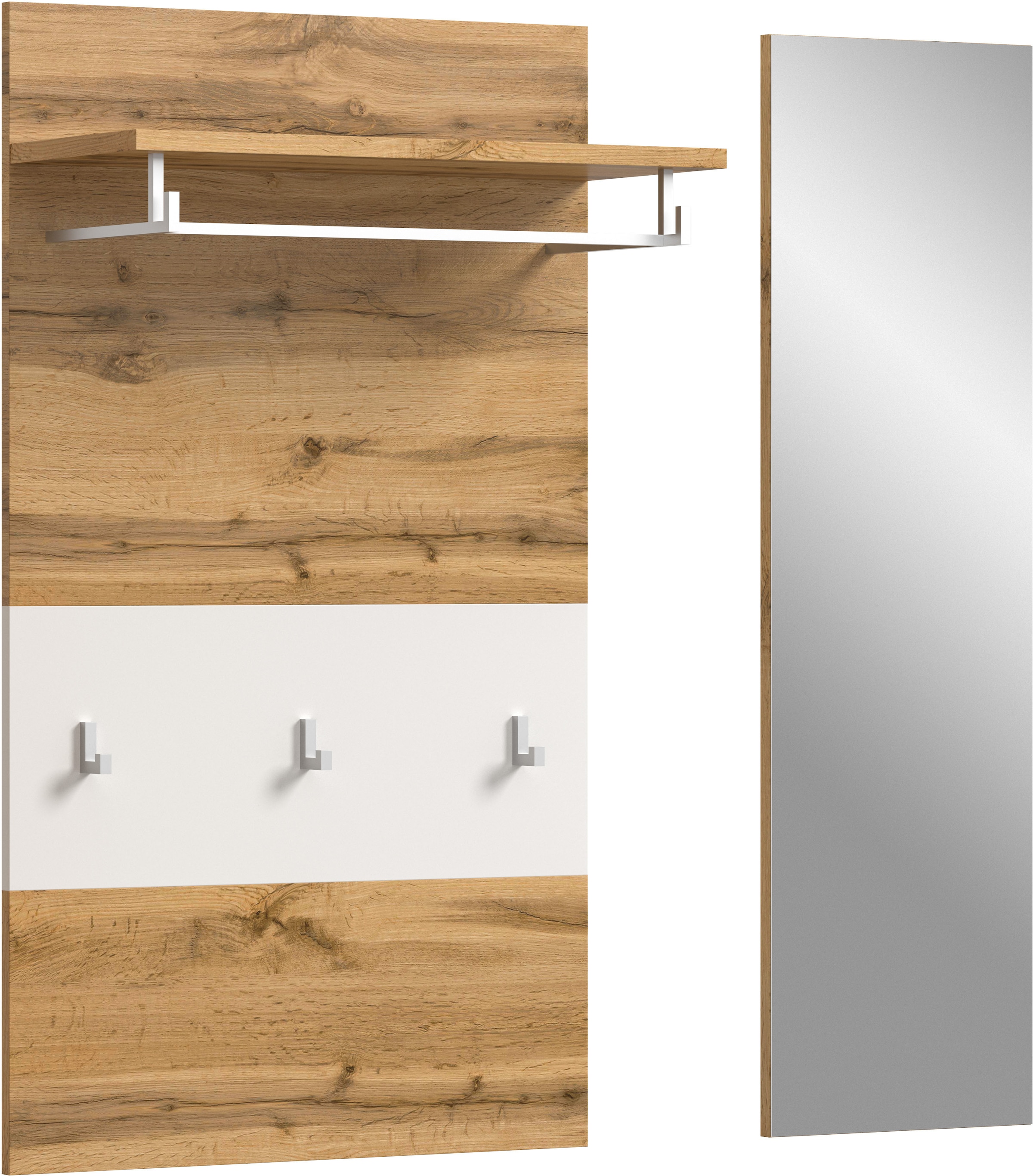 Home affaire Garderobenpaneel "AOSTA, TOPSELLER, 2 teilig, inkl. Spiegel, 3 günstig online kaufen