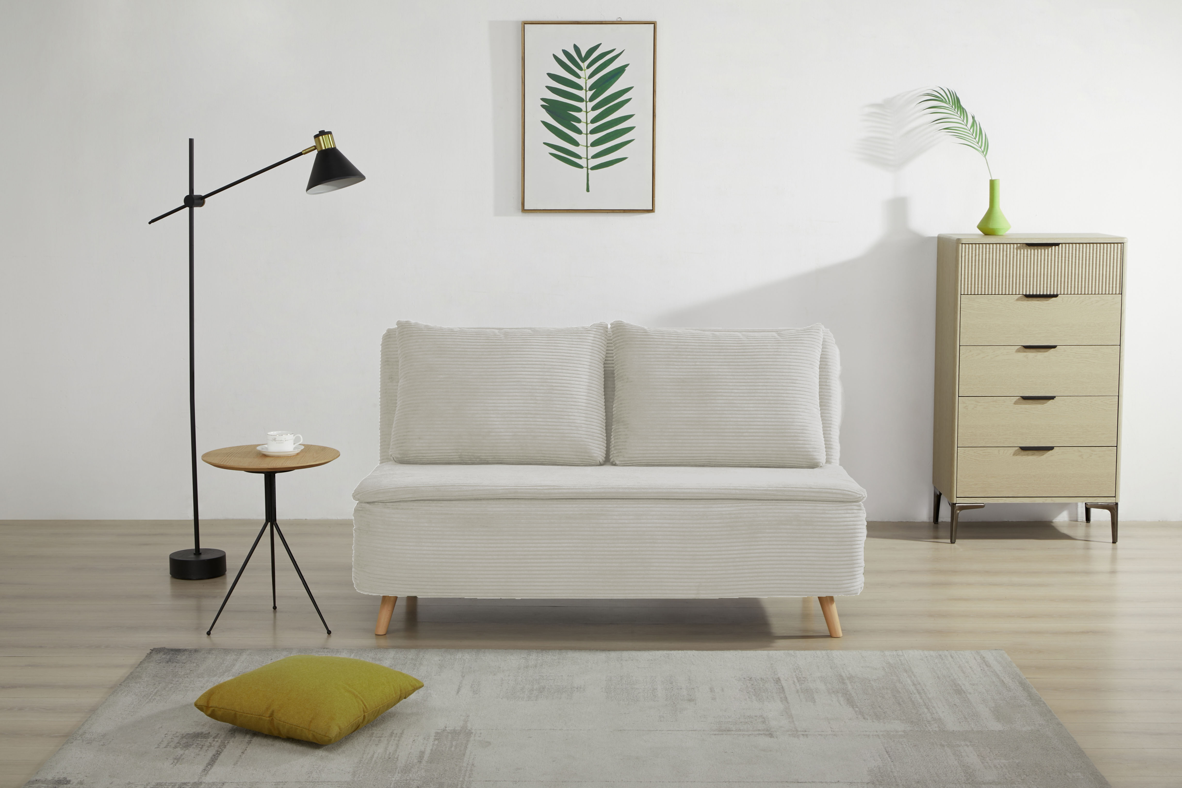 Home affaire Schlafsofa "AINSLEY 140 cm -2-Sitzer, verstellbare Rückenlehne" wandelbar zum Gästebett, Relaxsofa, Webstoff u. Cord-Bezug