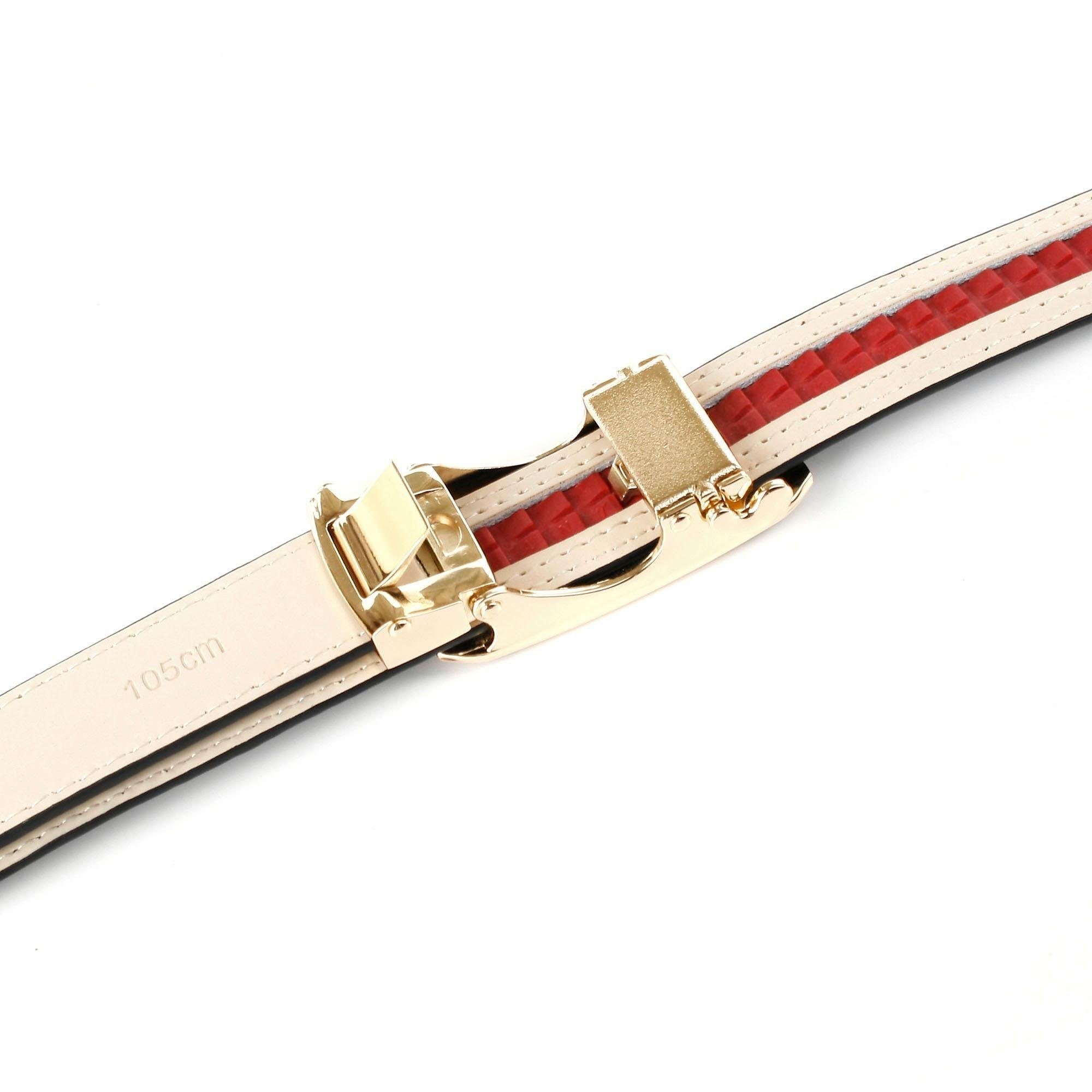 Anthoni Crown Ledergürtel, Schmaler Lackledergürtel, kleine Blätter