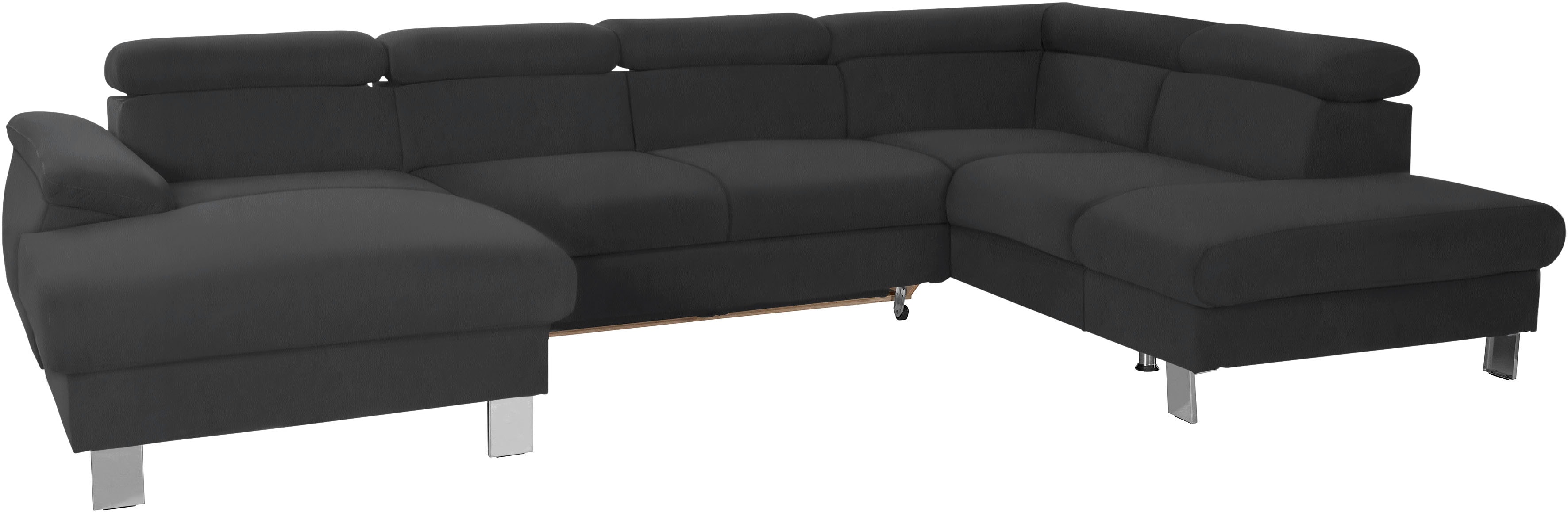 COTTA Wohnlandschaft "Komaris U-Form, B: 320 cm" mit Kopfteilverstellung, optional Schlaffunktion, Bettkasten & Licht