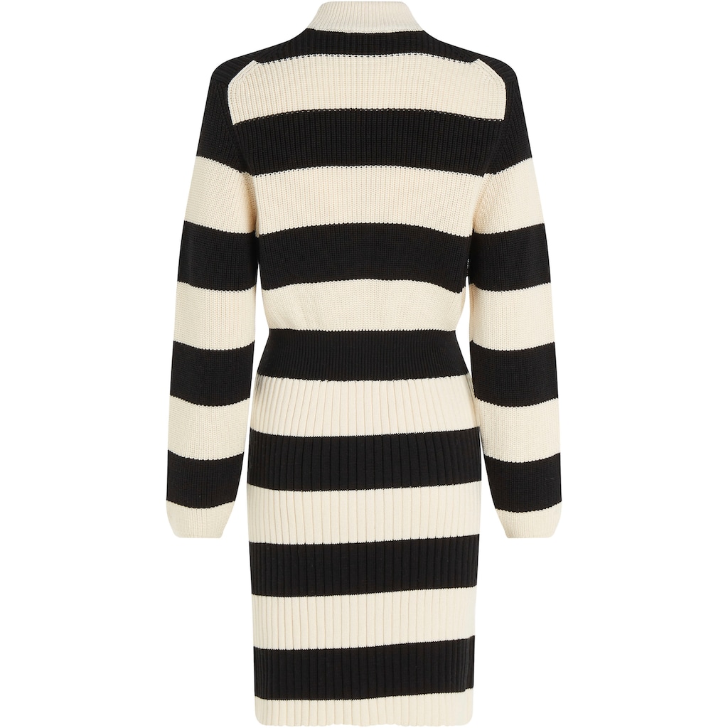 Tommy Hilfiger Strickkleid »CO CARDI STITCH SWT DRESS«, mit Logostickerei