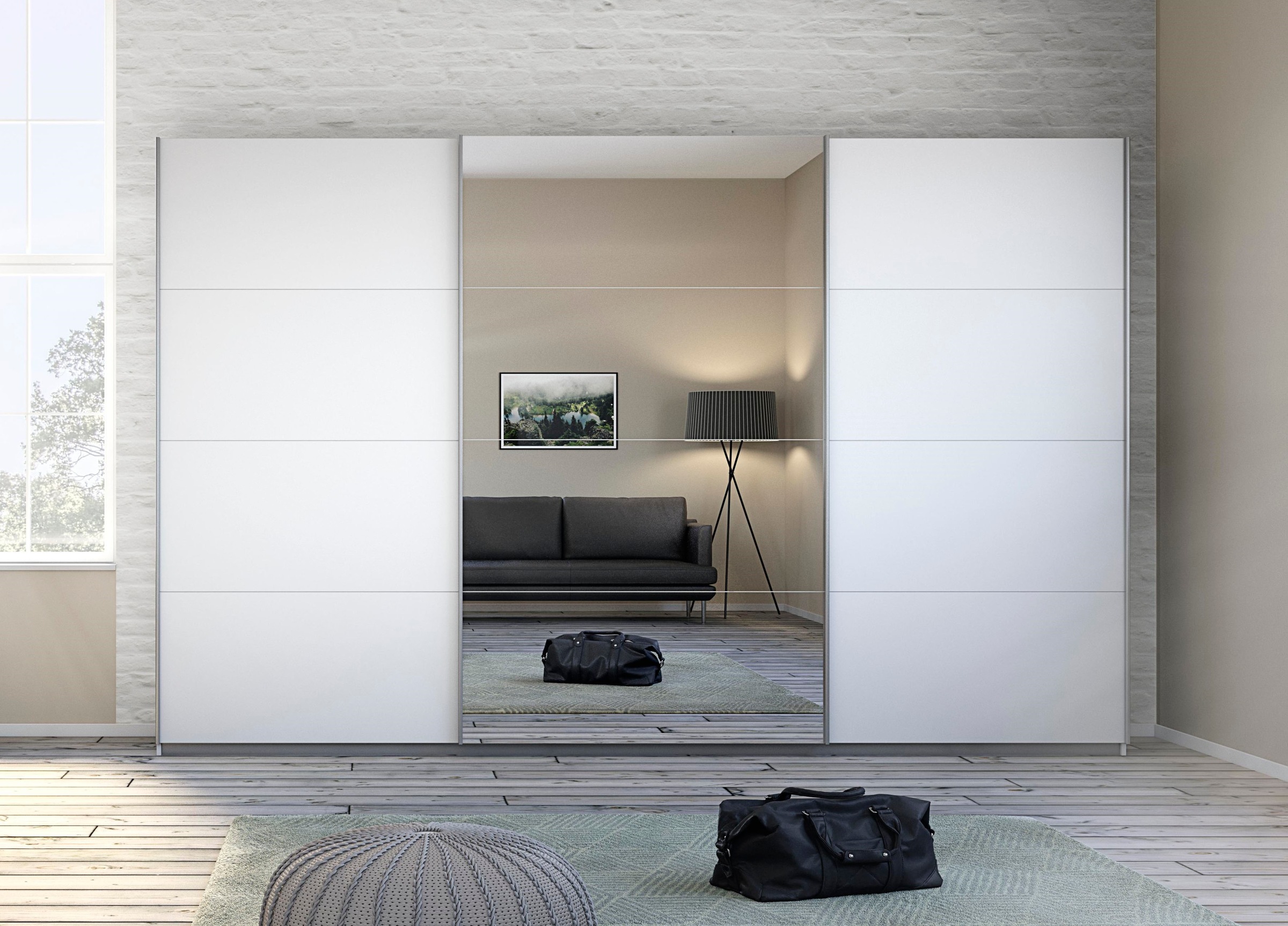 rauch Schwebetürenschrank »Kleiderschrank Schrank Garderobe Wäscheschrank TOMA«, inkl. Regaleinsatz sowie zusätzlichen Einlegeböden MADE IN GERMANY
