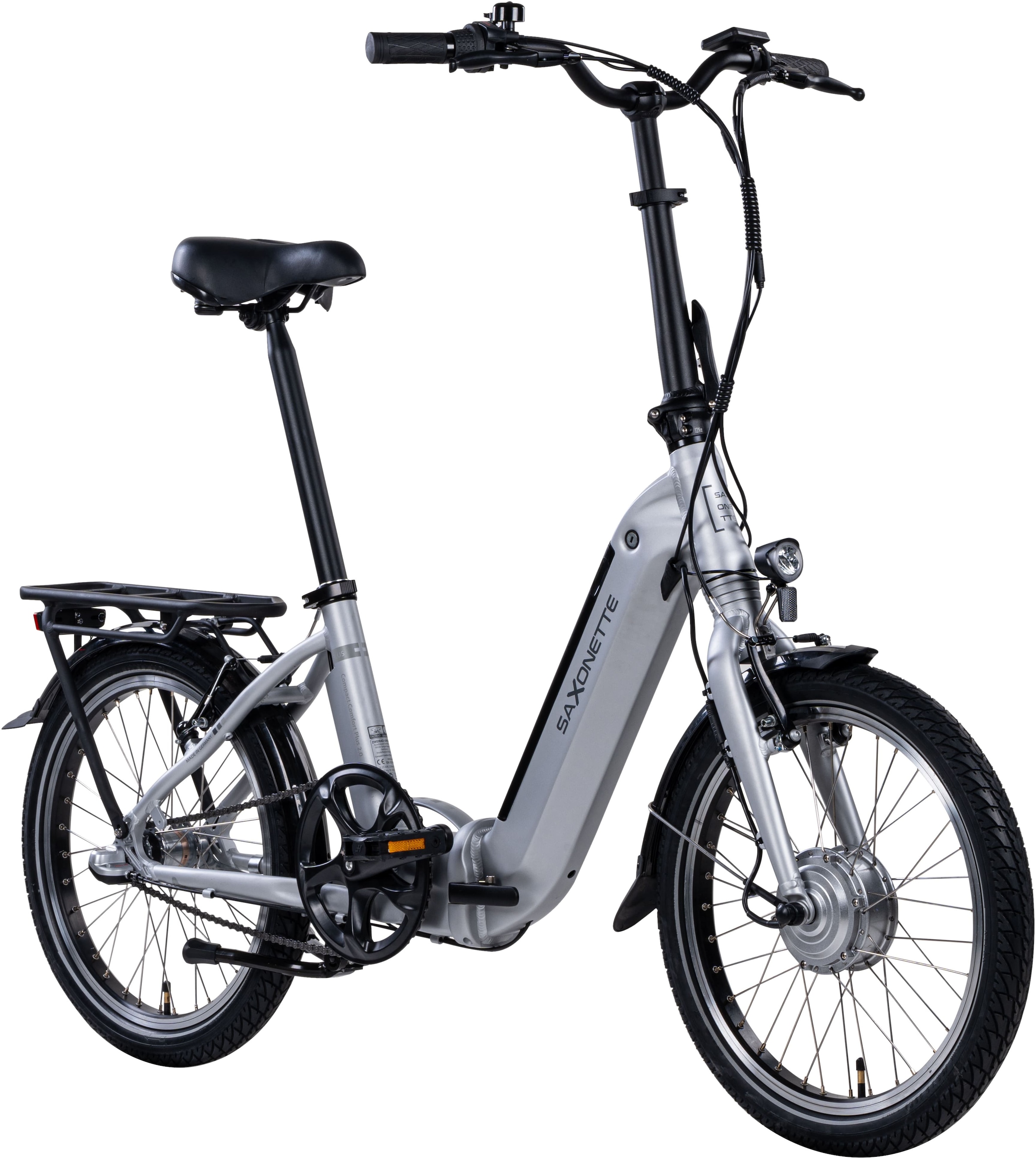 SAXONETTE E-Bike »Compact Comfort Plus 2.0«, 3 Gang, Frontmotor 250 W, (mit Akku-Ladegerät), Pedelec, Elektrofahrrad für Damen u. Herren
