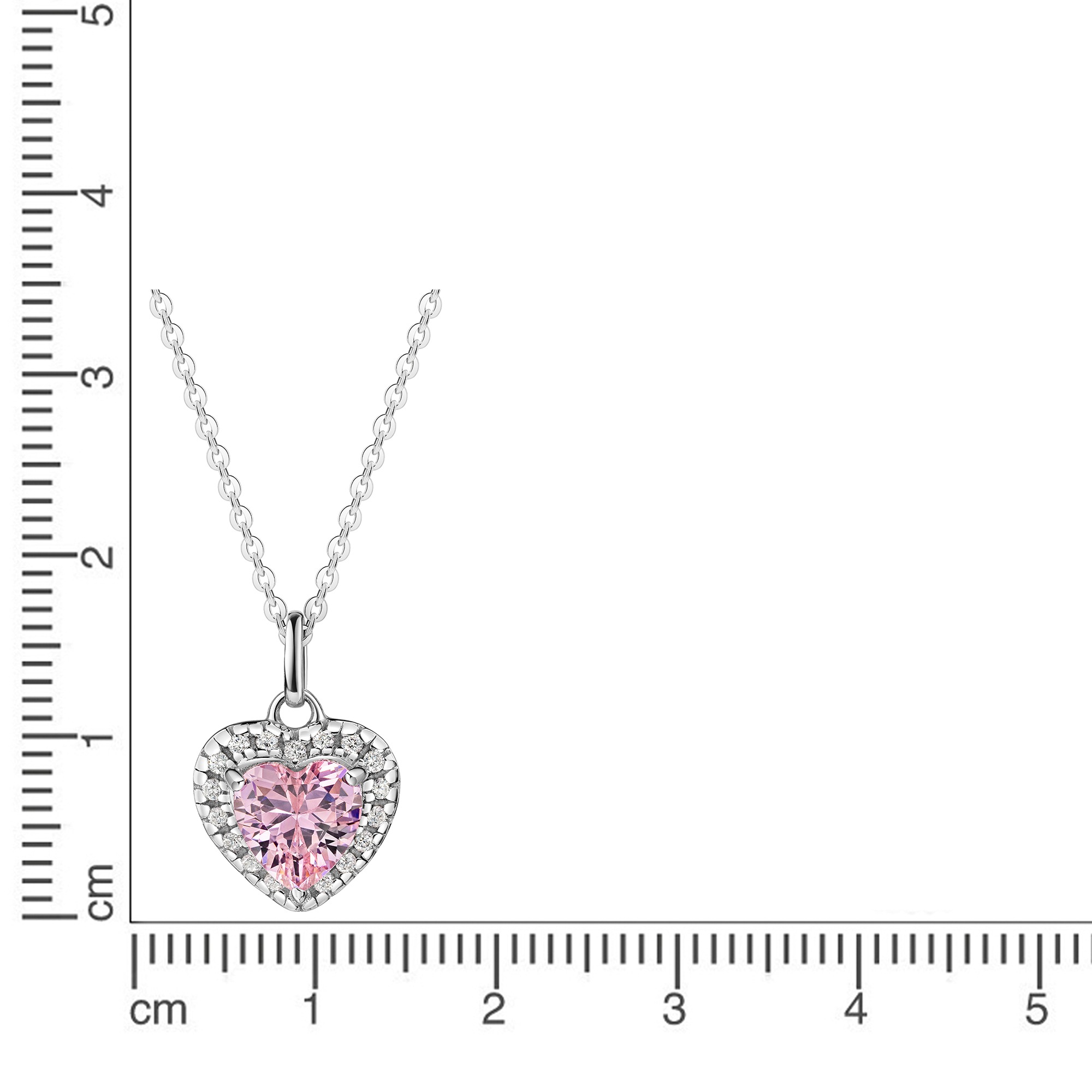 Firetti Kette mit Anhänger »Schmuck Geschenk Silber 925 Halsschmuck Halskette Ankerkette Herz« mit Zirkonia (synth.)