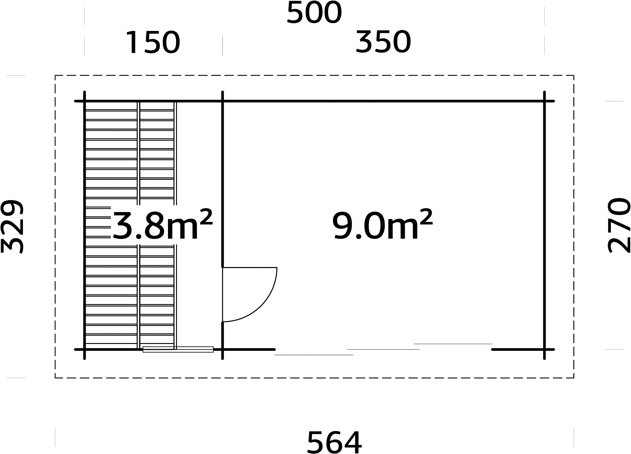 Palmako Sauna »Sanna 12,8 m² Slide Plus«