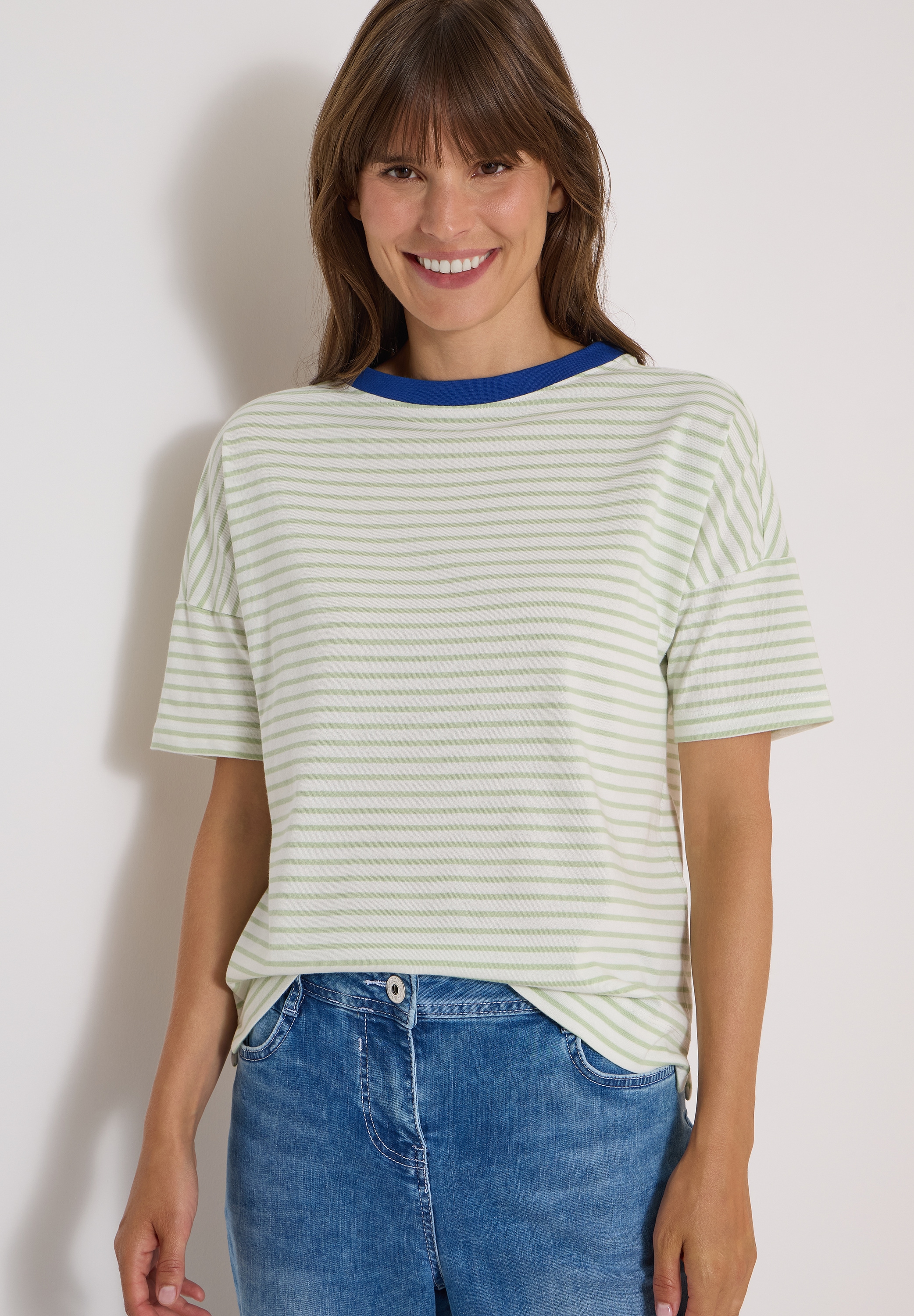 Cecil Jerseyshirt mit Streifen, Baumwolle