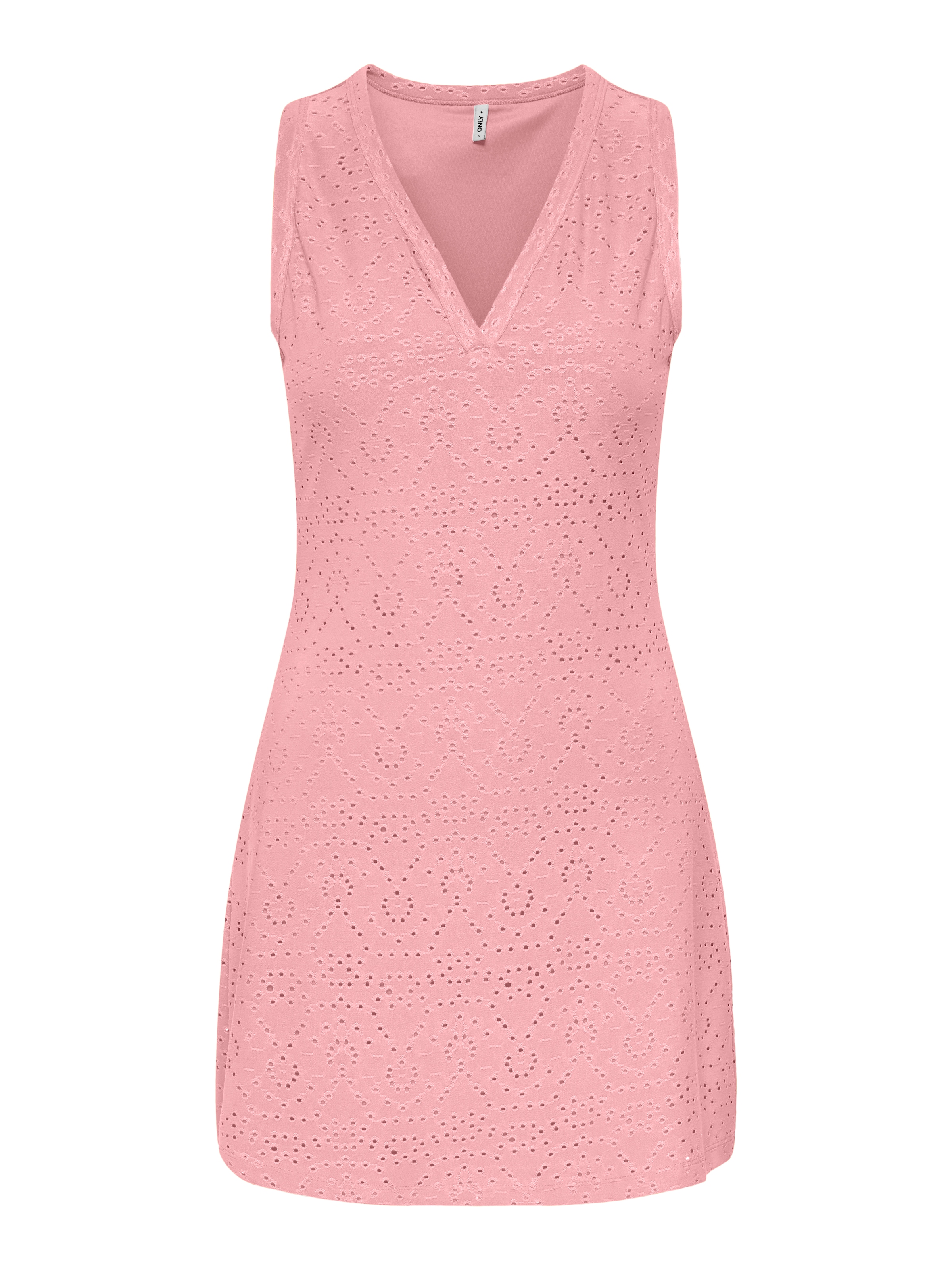 ONLY Spitzenkleid »ONLSMILLA S/L V-NECK DRESS JRS« Materialmix, regular fit, V-Ausschnitt