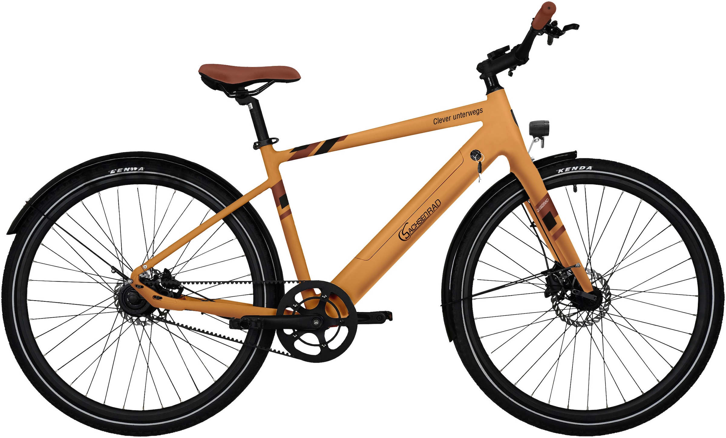 SACHSENRAD E-Bike "C3T", 48cm, 28 Zoll (71,12cm), orange, Elektrofahrräder, Riemenantrieb, Nur 18 kg (ohne Gepäckträger und Schutzbleche)