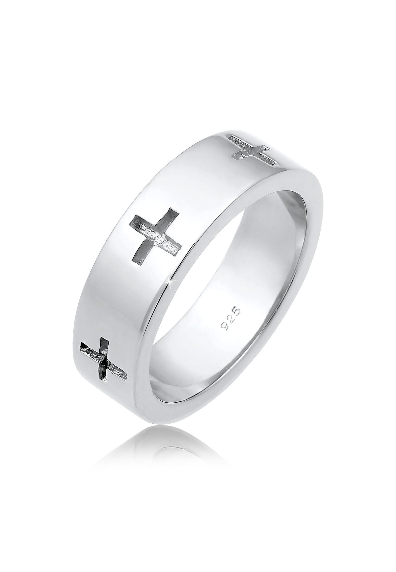 Elli Fingerring »Kreuz Cut Out Bandring Religiös Glaube 925 Silber«