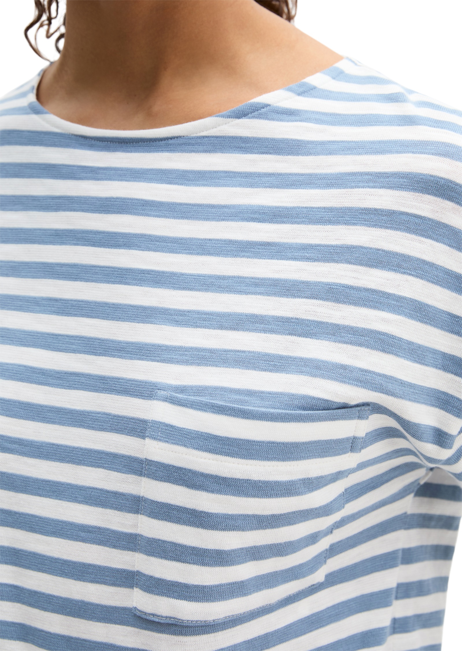 Thumbnail - Marc OPolo Langarmshirt Ringel-Longsleeve regular fit aus Slubjersey