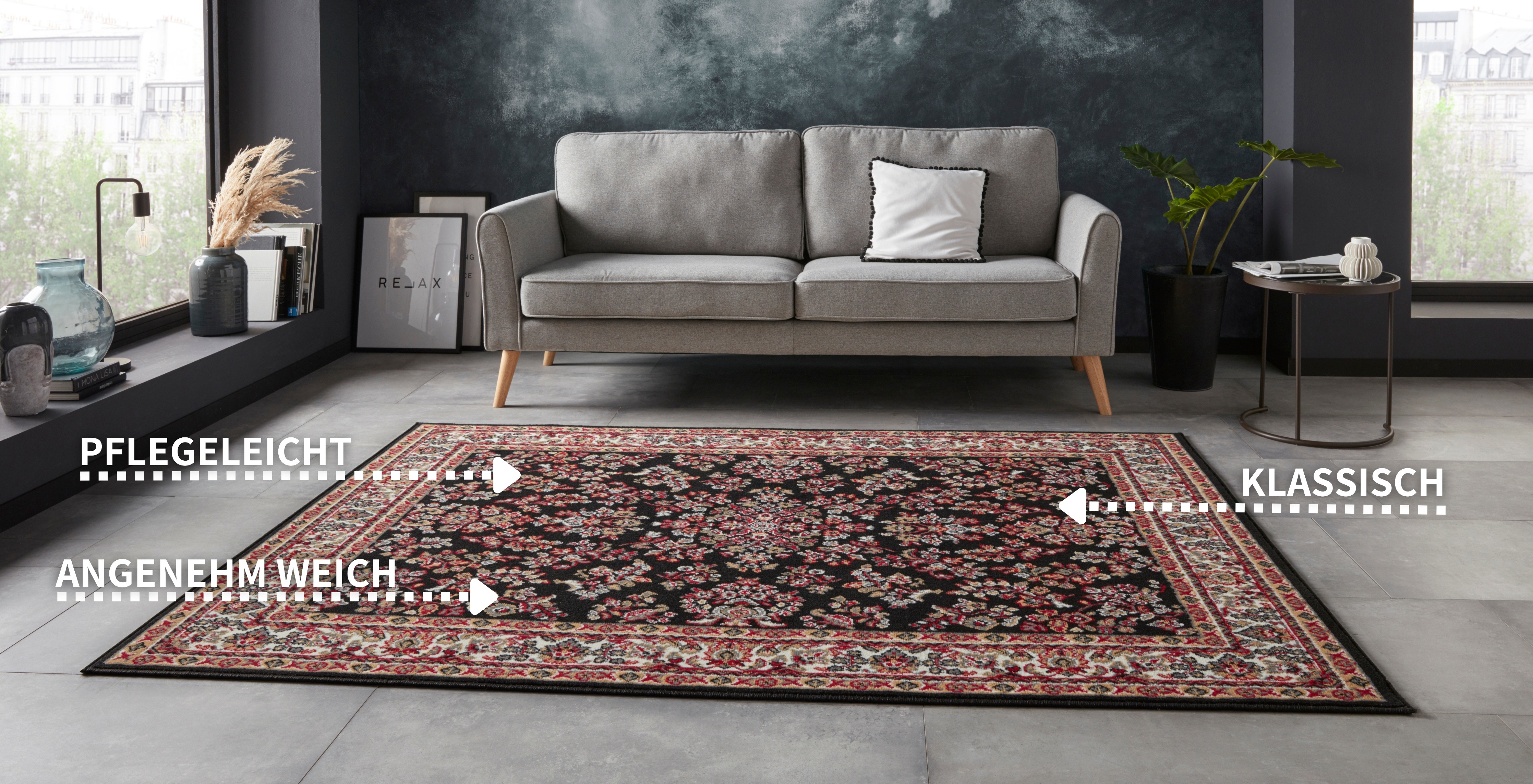 Thumbnail - HANSE Home Teppich "Halton" rechteckig 8 mm Höhe Kurzflor, Orient-Optik, mit Bordüre, Läufer, pflegeleicht, gekettelt