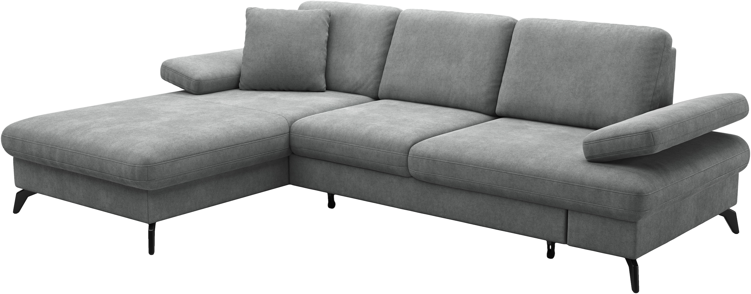 sit&more Ecksofa »Morris Jubi L-Form, inklusive XXL-Liegefläche, bzw. Schlaffunktion«, Bettfunktion, Armteilverstellung und 1 Zierkissen