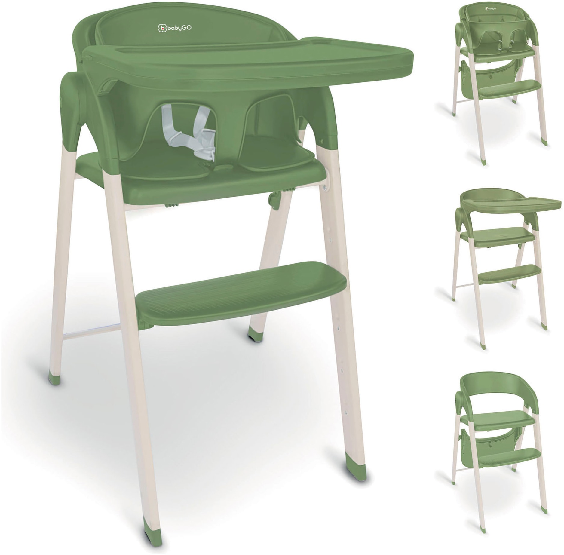 BABYGO Baby Kombihochstuhl "Levels", grün, Stühle