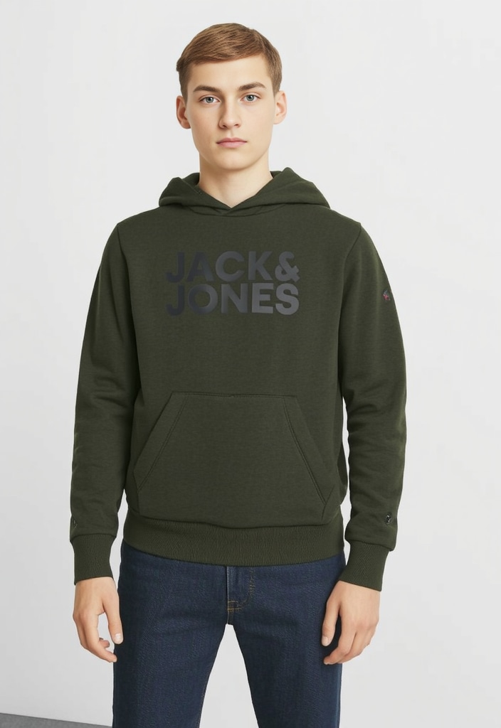 Jack & Jones Junior Kapuzensweatshirt »JJECORP mit Druck, Kängurutasche, pflegeleicht«, Baumwollmischung, regular fit
