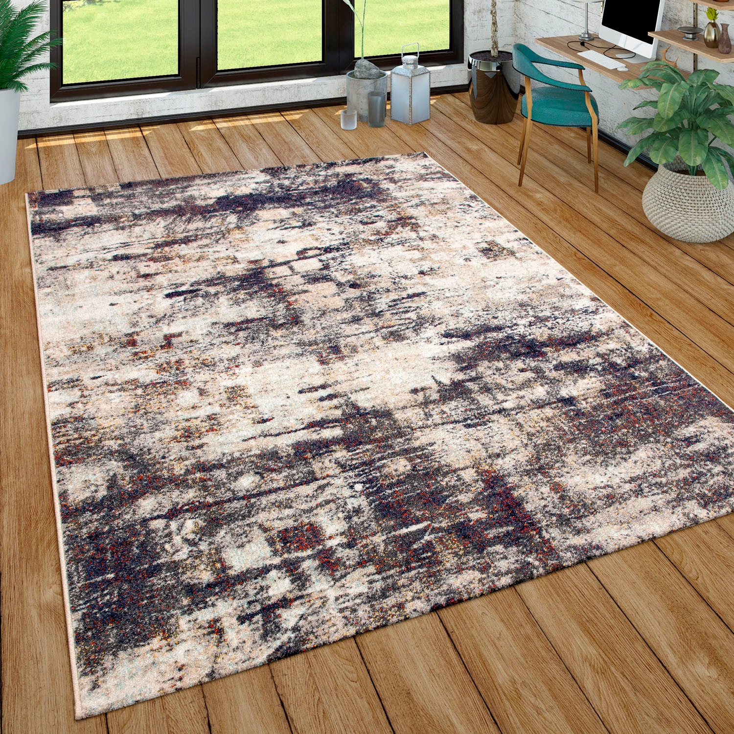 Paco Home "Jazz 711" rechteckig 13 Höhe Kurzflor, modernes buntes Design un günstig online kaufen