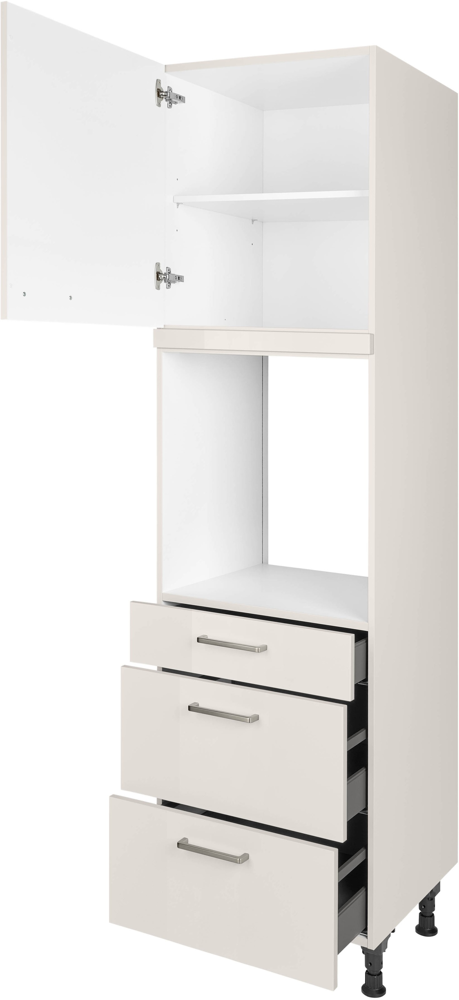 nobilia® Backofenumbauschrank »"Flash", Ausrichtung wählbar, mit Schublade und zwei Auszügen und«, einer Tür, vormontiert, Breite/Höhe: 60/216,6 cm