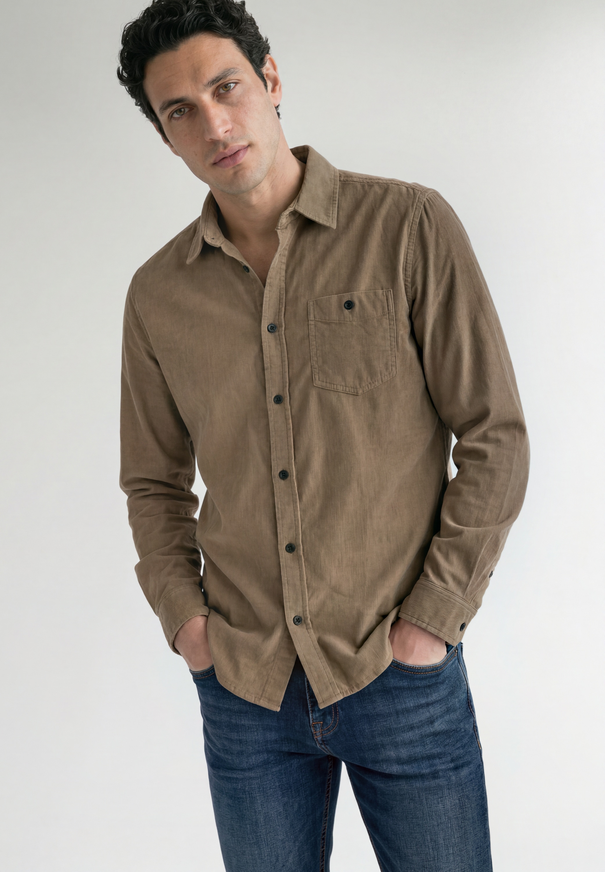 STREET ONE MEN Langarmhemd aus reiner Baumwolle