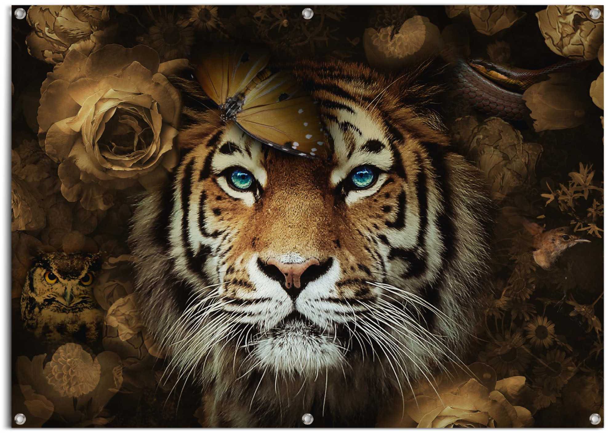 Reinders Poster "Tiger", leichtes und wasserfestes Gartenposter für den Außeneinsatz