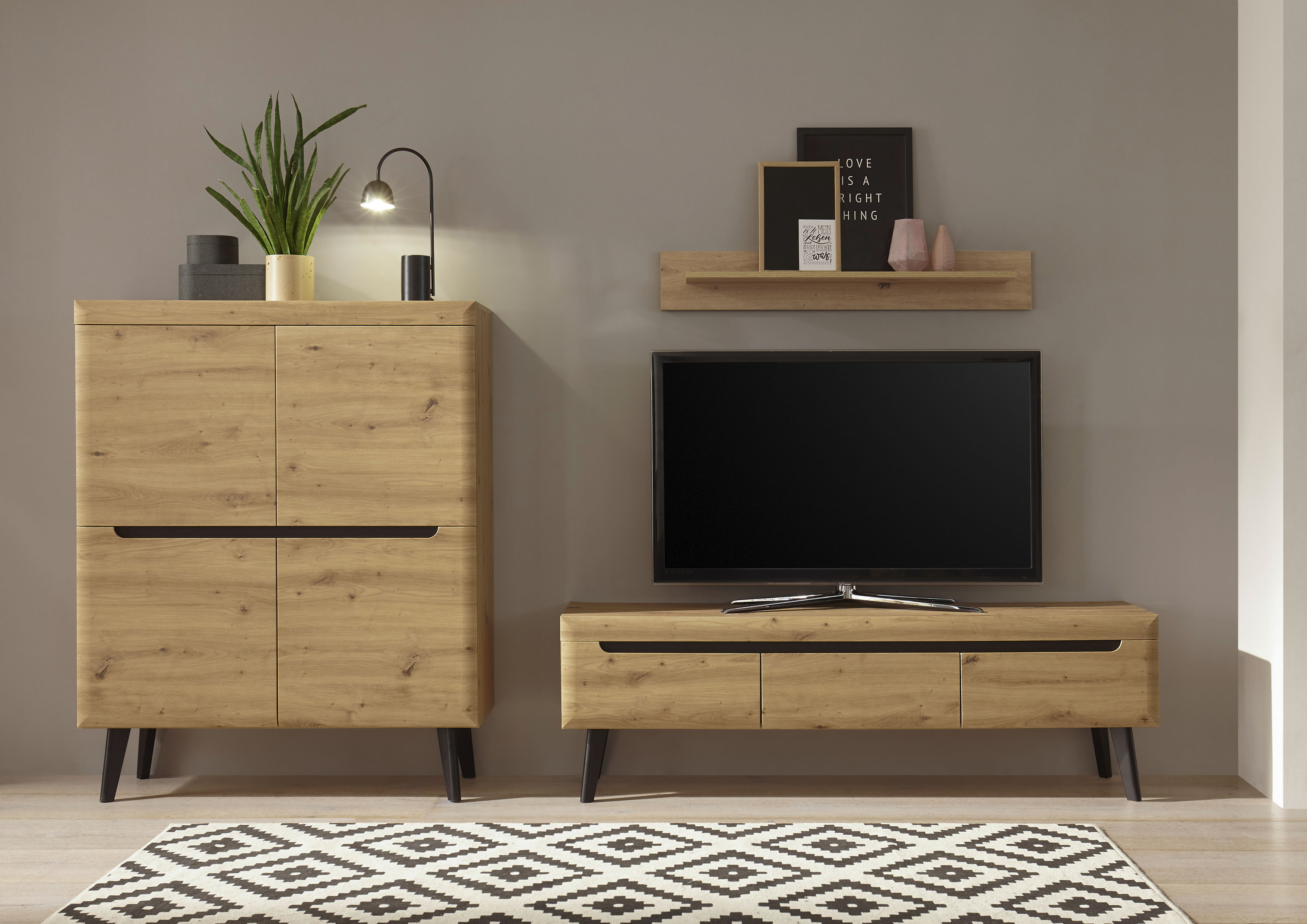 Home affaire Wohnwand "Torge, Anbauwand, Schrankwand, Mediawand, Wohnzimmer-Set" 3 Stk. tlg.