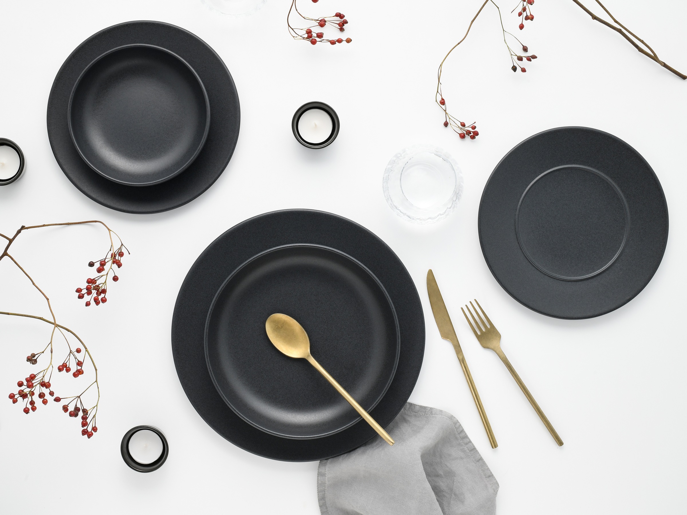 CreaTable Teller-Set »Unico, Teller Set 16-tlg.« Eleganter Flair, Breite Fahne, Edel