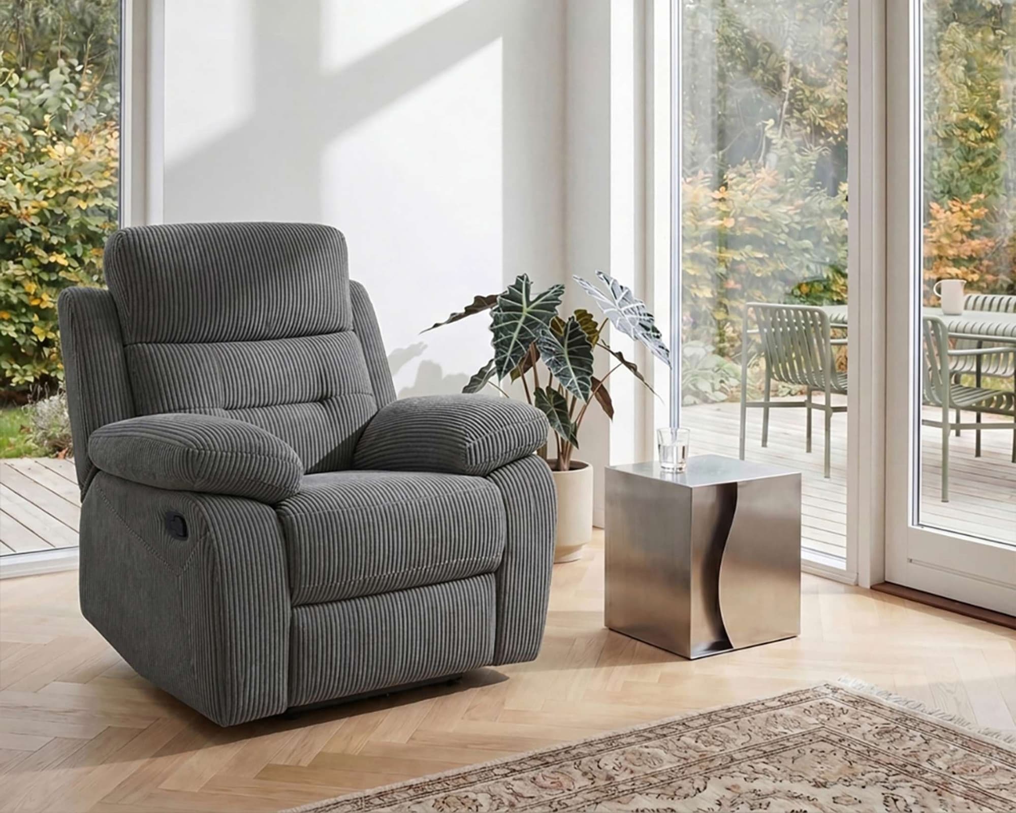 OTTO home Relaxsessel "Lannilis mit Liegefunktion, Fernsehsessel" mit manueller und elektrischer Relaxfunktion, anthrazit