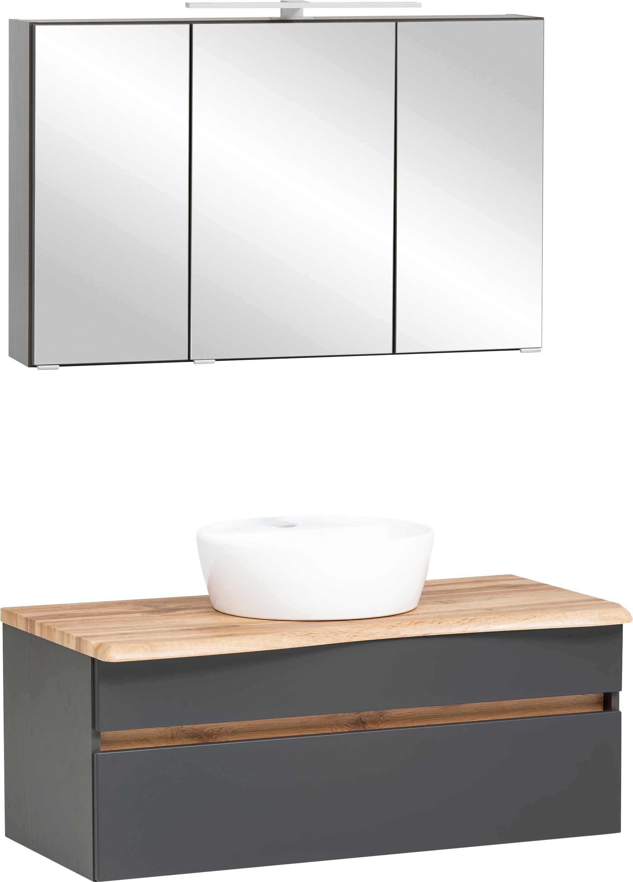 welltime Badmöbel-Set "Lienz" Spiegelschrank und Waschtisch, 2 Stk. tlg. günstig online kaufen