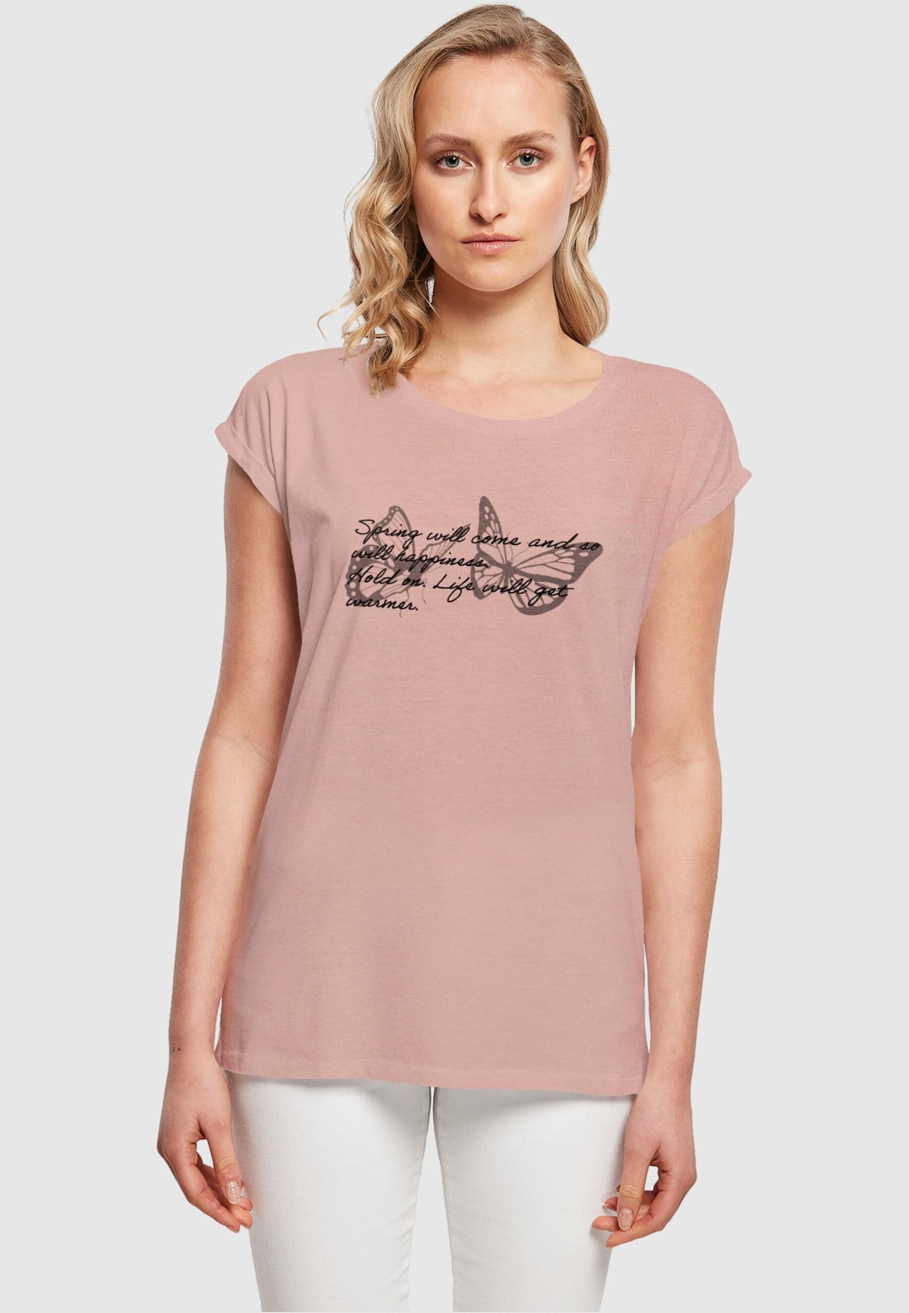 Shoulder Merchcode Extended Saying (1 »Damen tlg.) kaufen für BAUR | T-Shirt Spring Tee«, Ladies