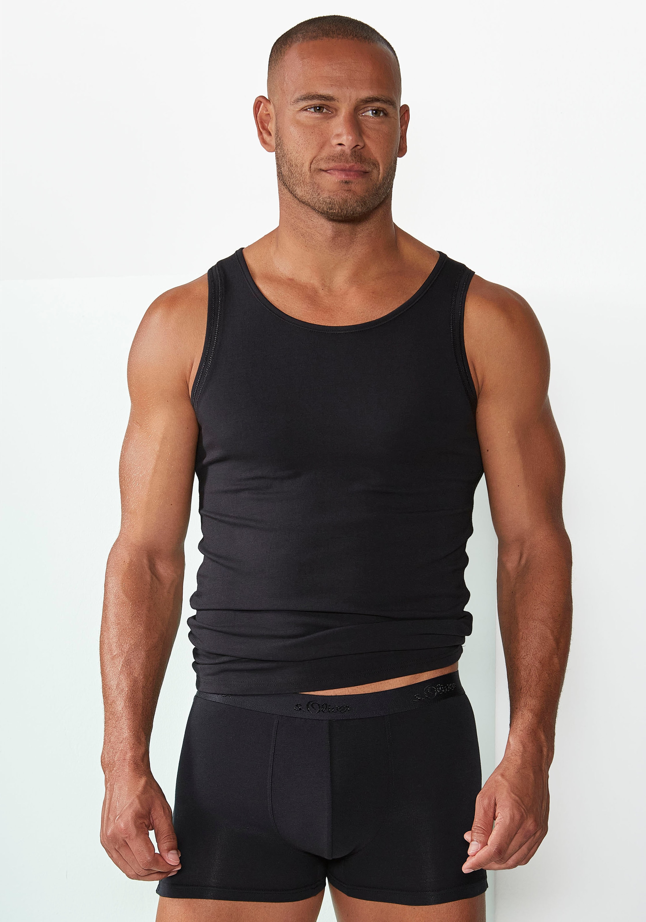 s.Oliver Unterhemd 1 Stk. tlg., Unterhemd mit Overlock-Nähten aus Baumwollm günstig online kaufen