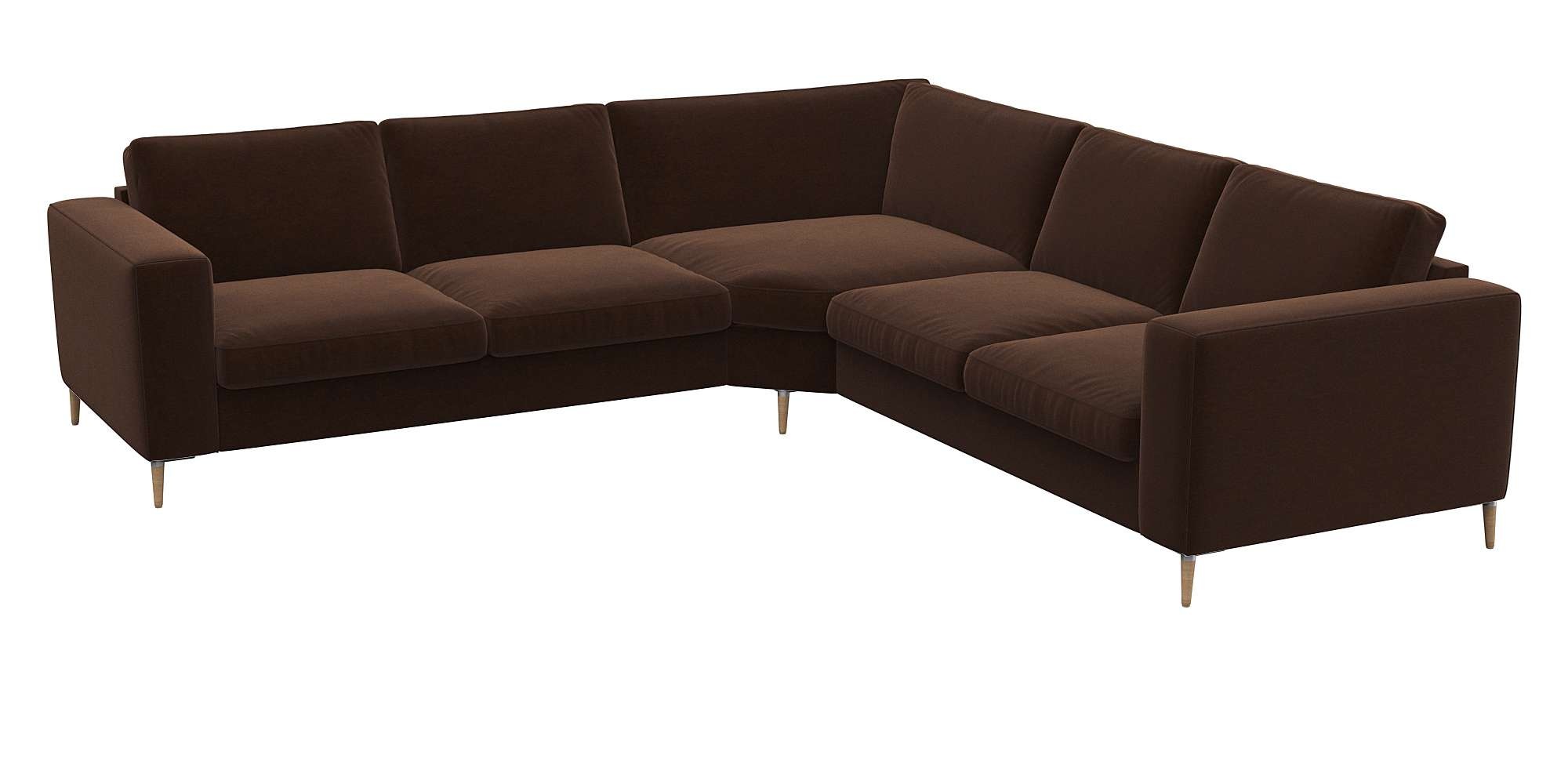 FLEXLUX Ecksofa »Fiore, gleichschenklig, super Sitzkomfort durch Kaltschaum im Sitz«, breite Armlehnen, Füße Alu+ Eiche, L-Form