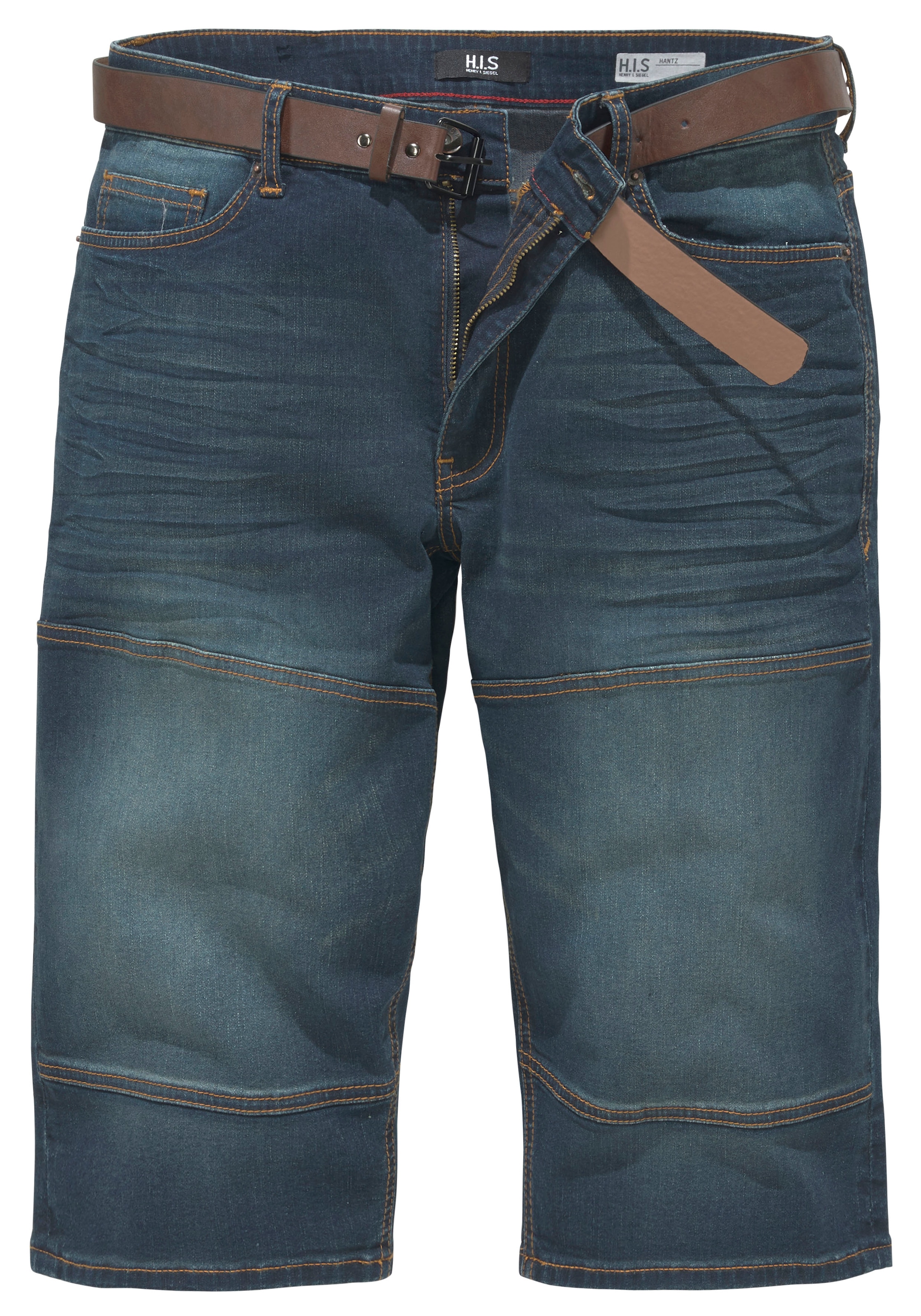 H.I.S Jeansbermudas »HANTZ«, (Set, 2 tlg., mit abnehmbarem Gürtel)