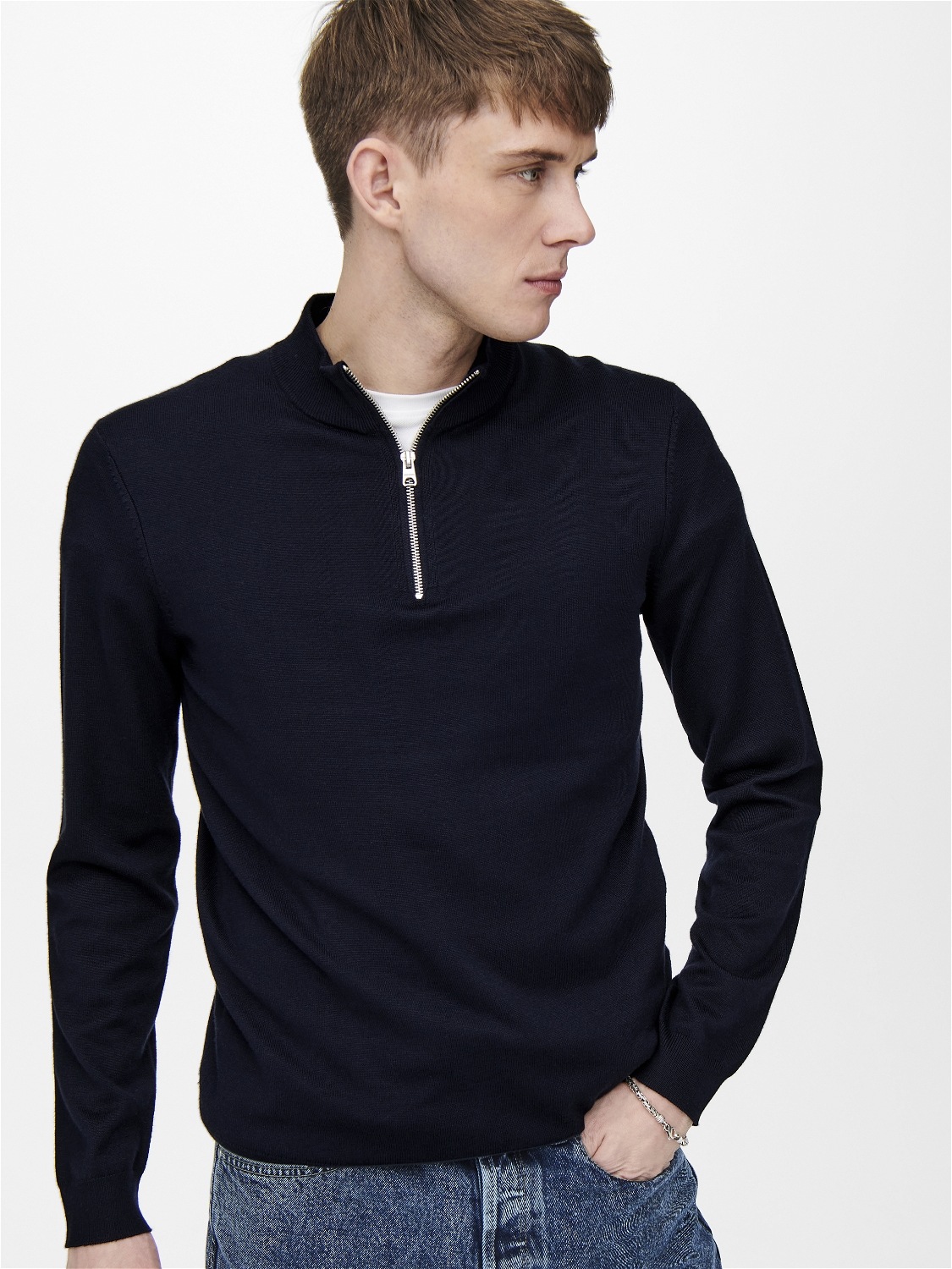 ONLY & SONS Strickpullover "ONSWYLER LIFE REG 14 HALF ZIP KNIT NOOS" günstig online kaufen