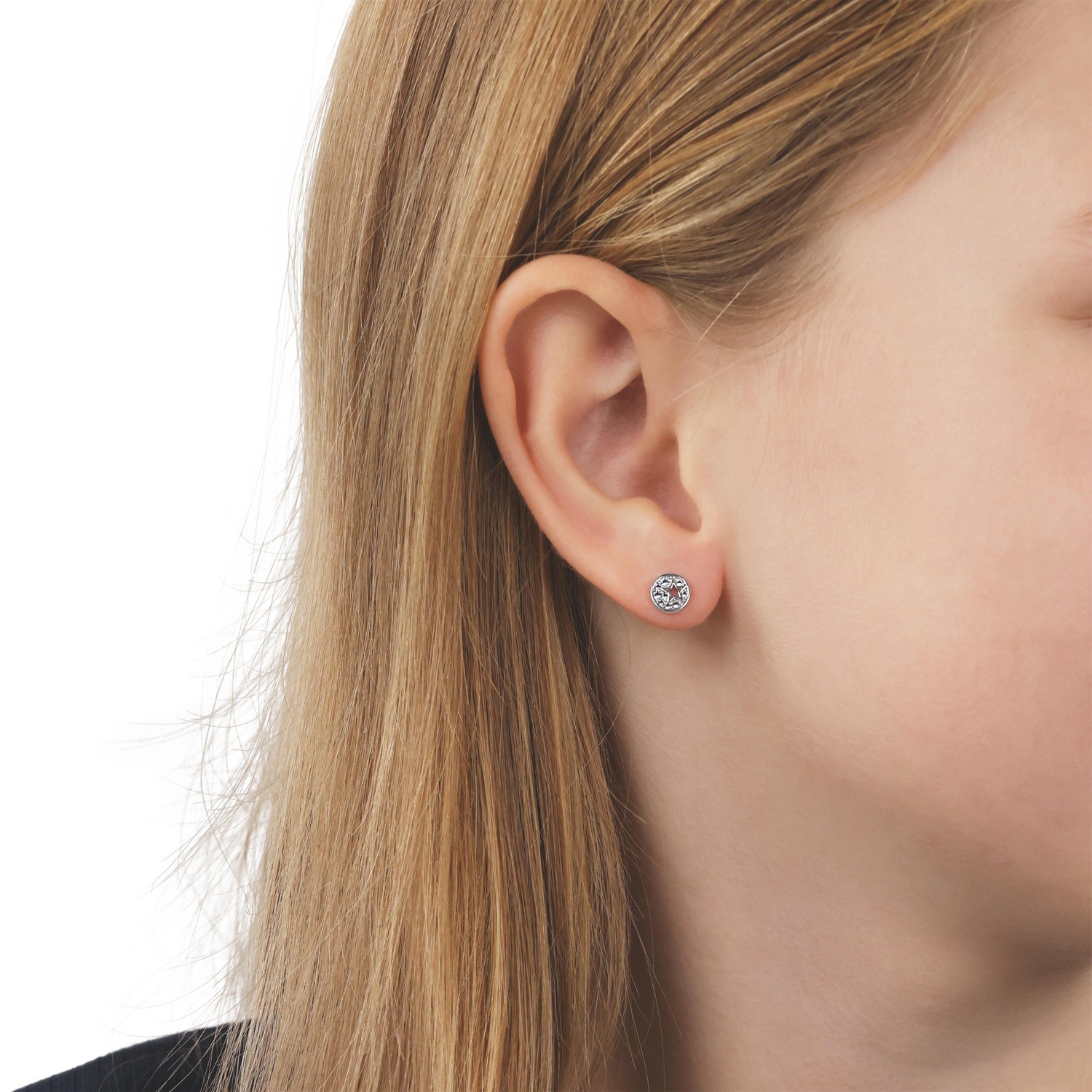 TOM TAILOR Paar Ohrstecker »Schmuck Geschenk Silber 925 Kreis rund Stern« mit Zirkonia (synth.)