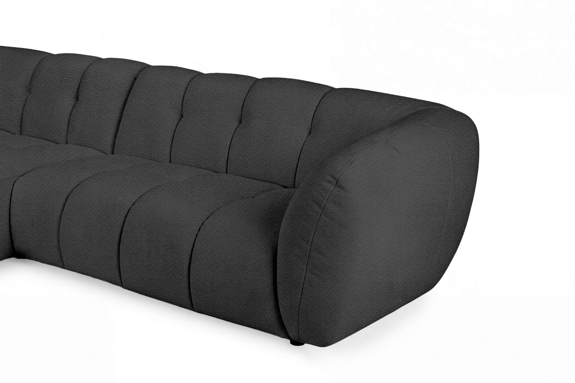 OTTO home Ecksofa »Gerron, Struktur-Chenille-Stoff mit Mélange-Effekt« Breite 271 cm, L-Form, vertikale Steppung, organische Rundungen
