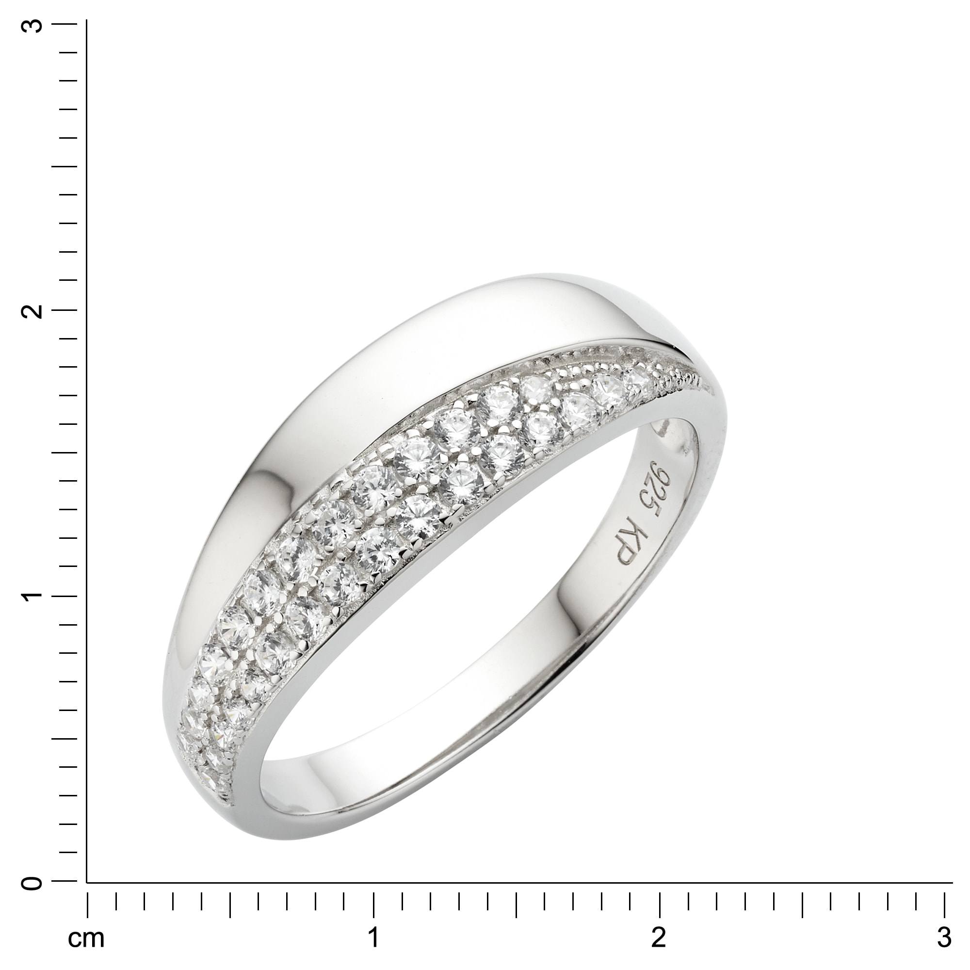 Zeeme Fingerring »Silber 925 rhodiniert mit Zirkonia weiß«