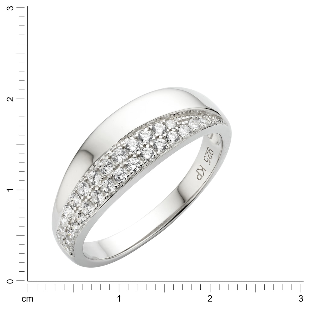 Zeeme Fingerring »925/- Sterling Silber Zirkonia weiß«