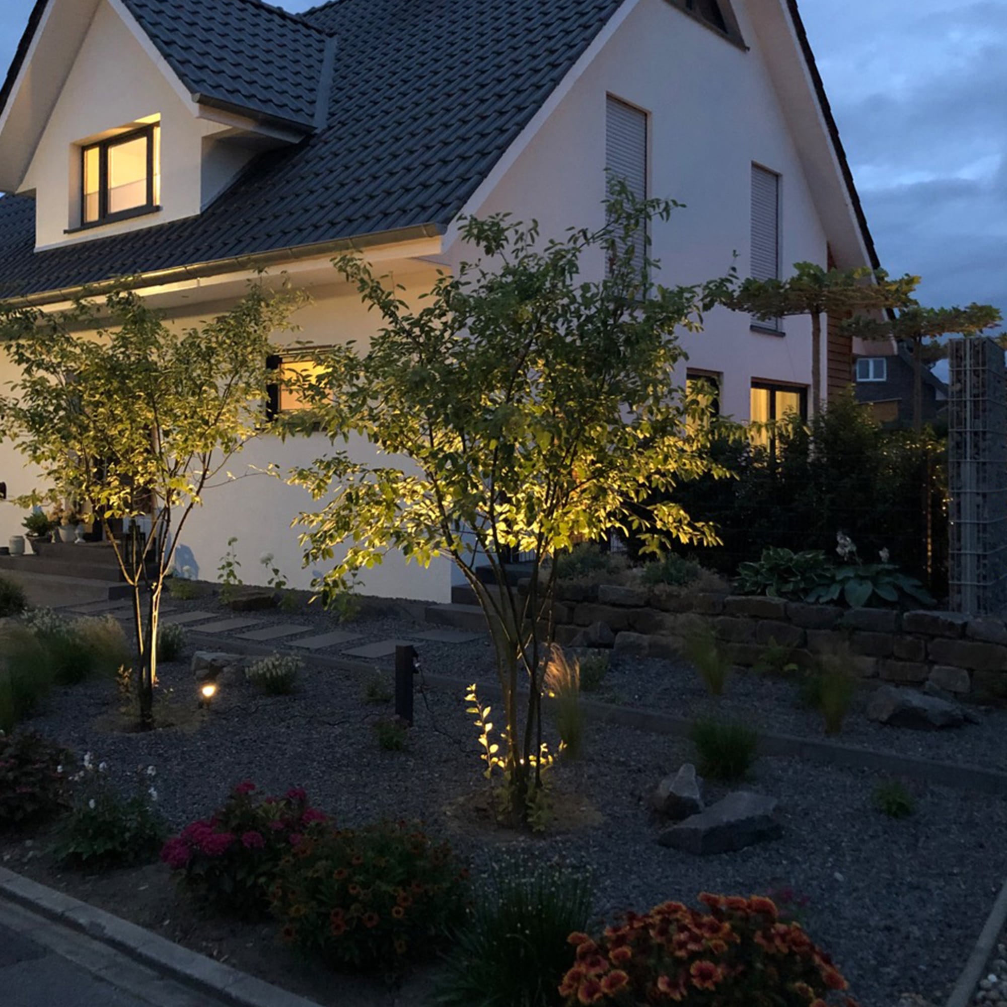 B.K.Licht LED Gartenleuchte »Nima«, 2 flammig, Leuchtmittel GU10 | Leuchtmittel wechselbar, LED Gartenstrahler, Erdspieß, Außenstrahler, Spießstrahler, 2er SET