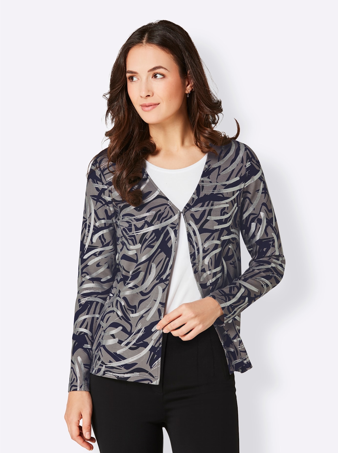CREATION L PREMIUM Shirtjacke »Modal-Polyester-Shirtjacke«, (1 tlg.)
