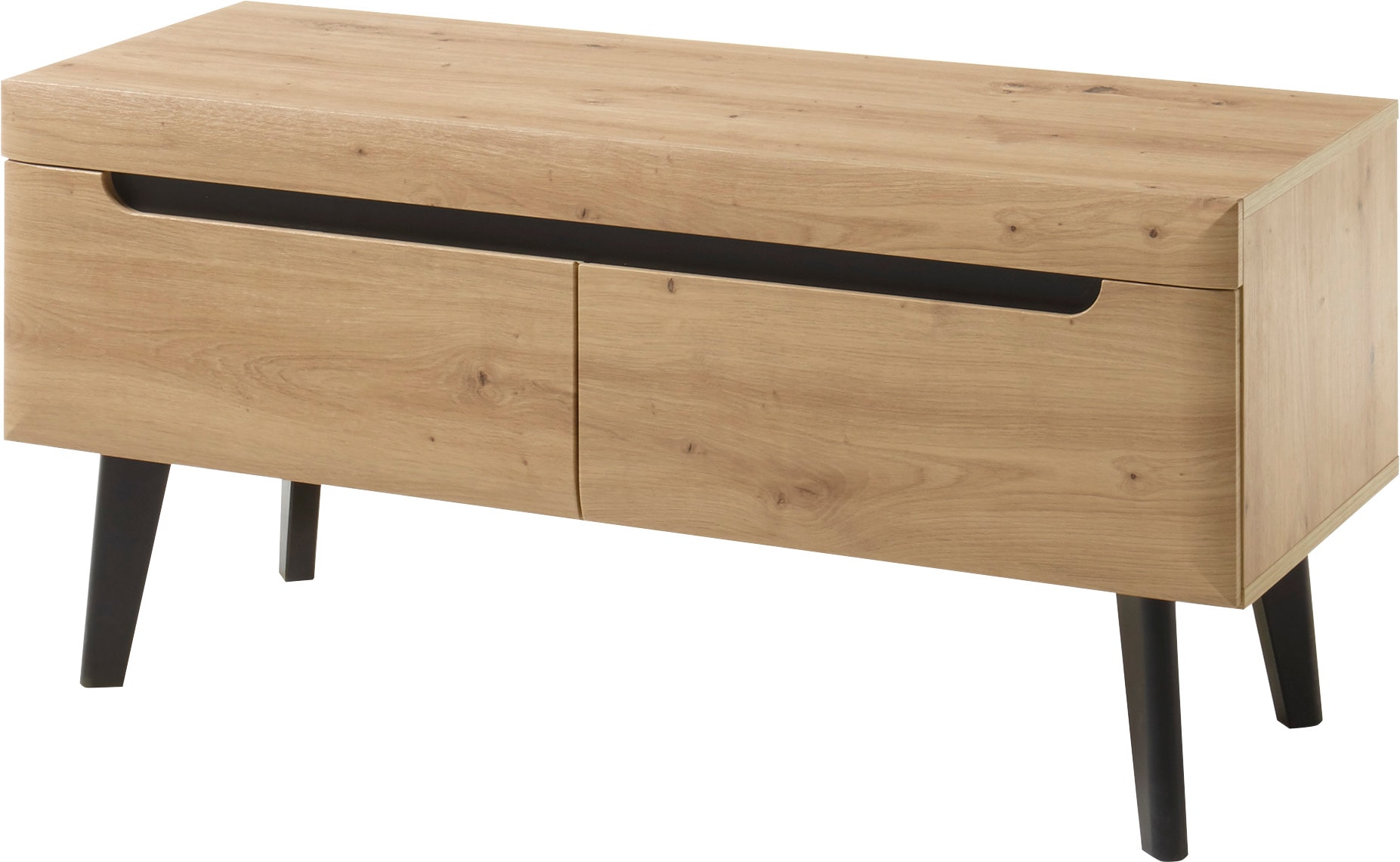 INOSIGN Lowboard »Torge, TV-Unterschrank, TV-Kommode, Fernsehschrank, TV-Board«, (1 St.), abgeschrägte Füße, drei Farben, Scandi Design, 107 cm breit