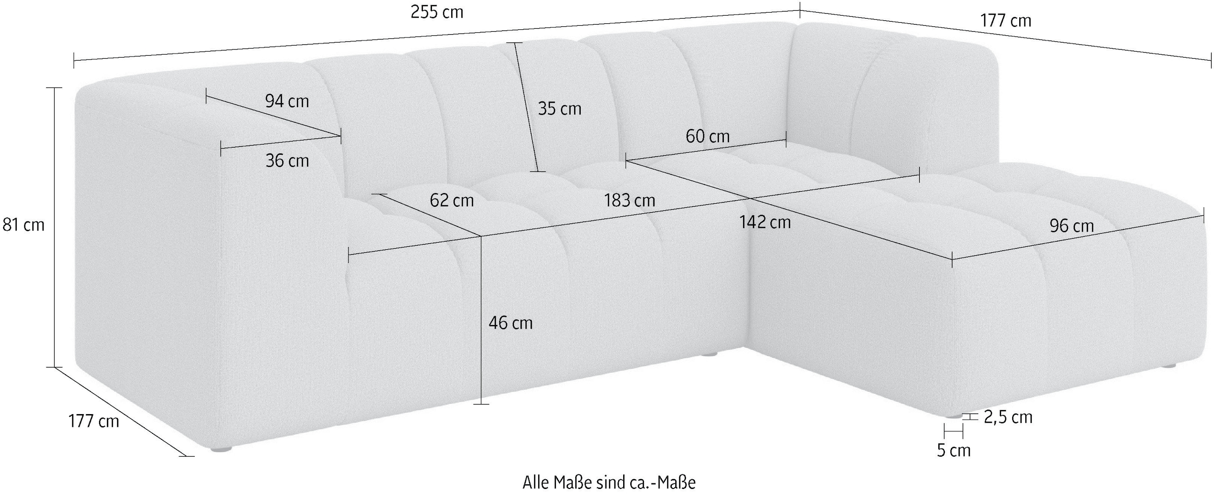 Home affaire Ecksofa »Tuure«, L-Form, mit Welllenunterfederung