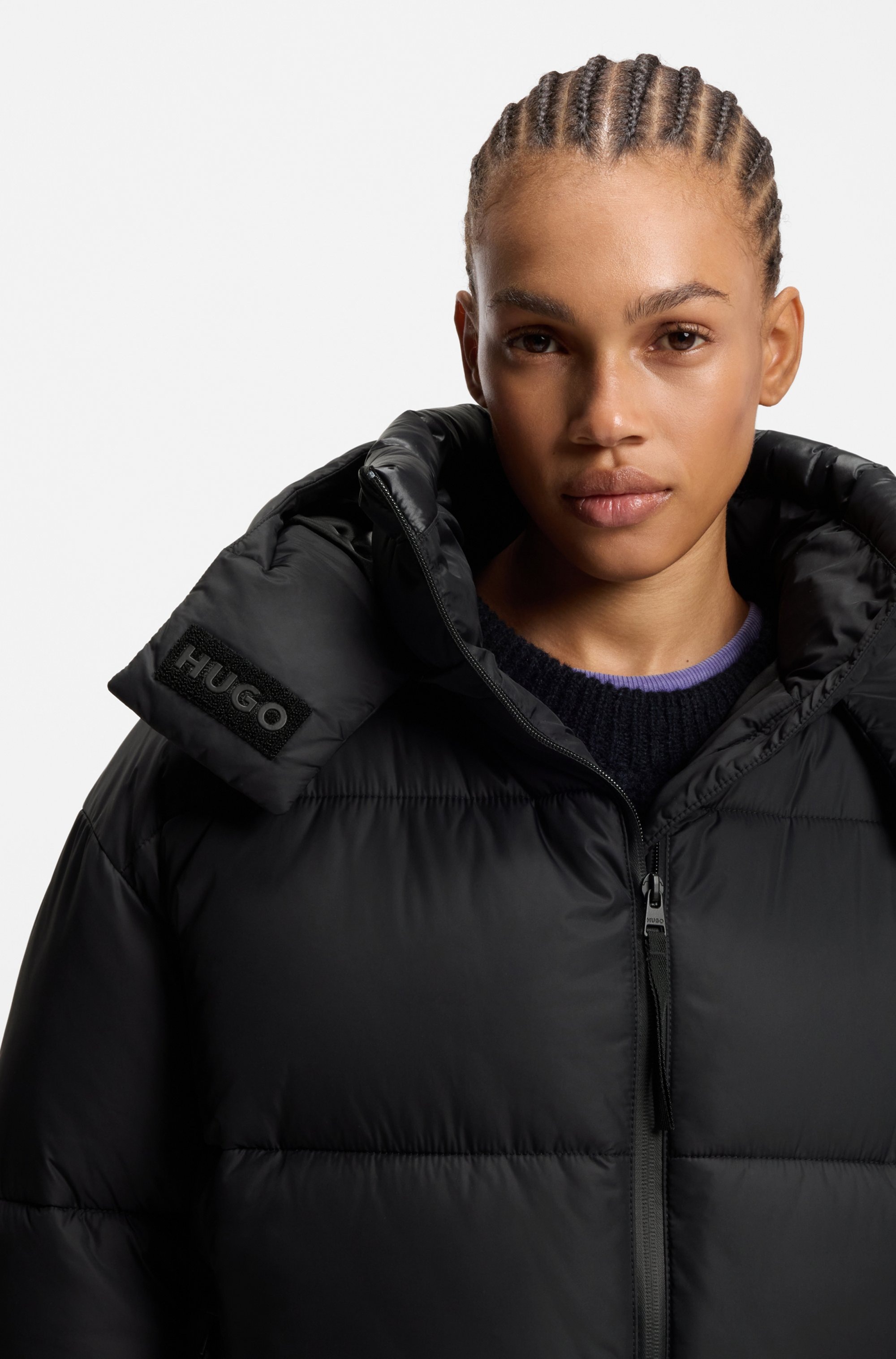 HUGO Blue Steppjacke »Farida«, mit Kapuze, im Relaxed Fit mit verkürzter Länge
