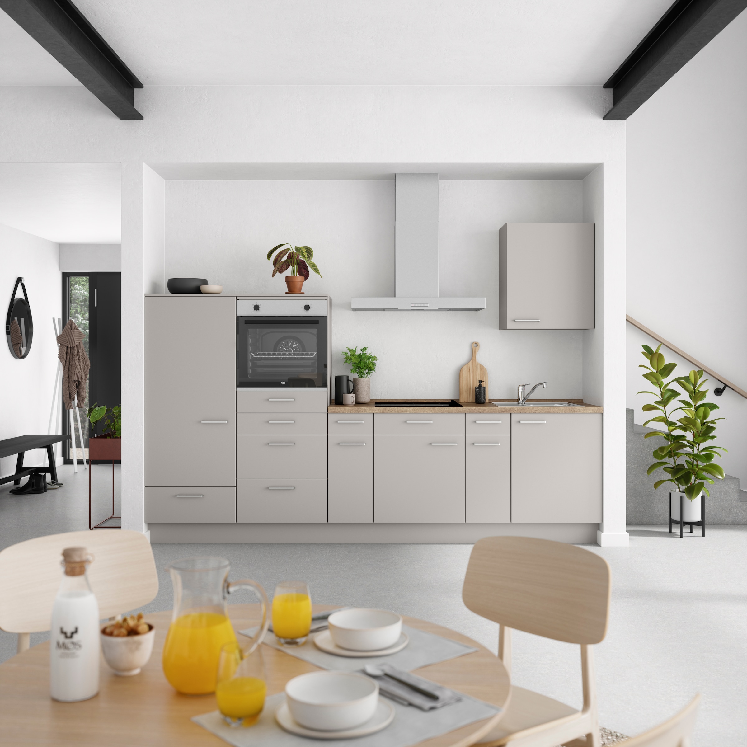 nobilia® Küchenzeile »"Touch I"«, vormontiert, Ausrichtung wählbar, Breite 300 cm, wahlw. mit E-Geräten