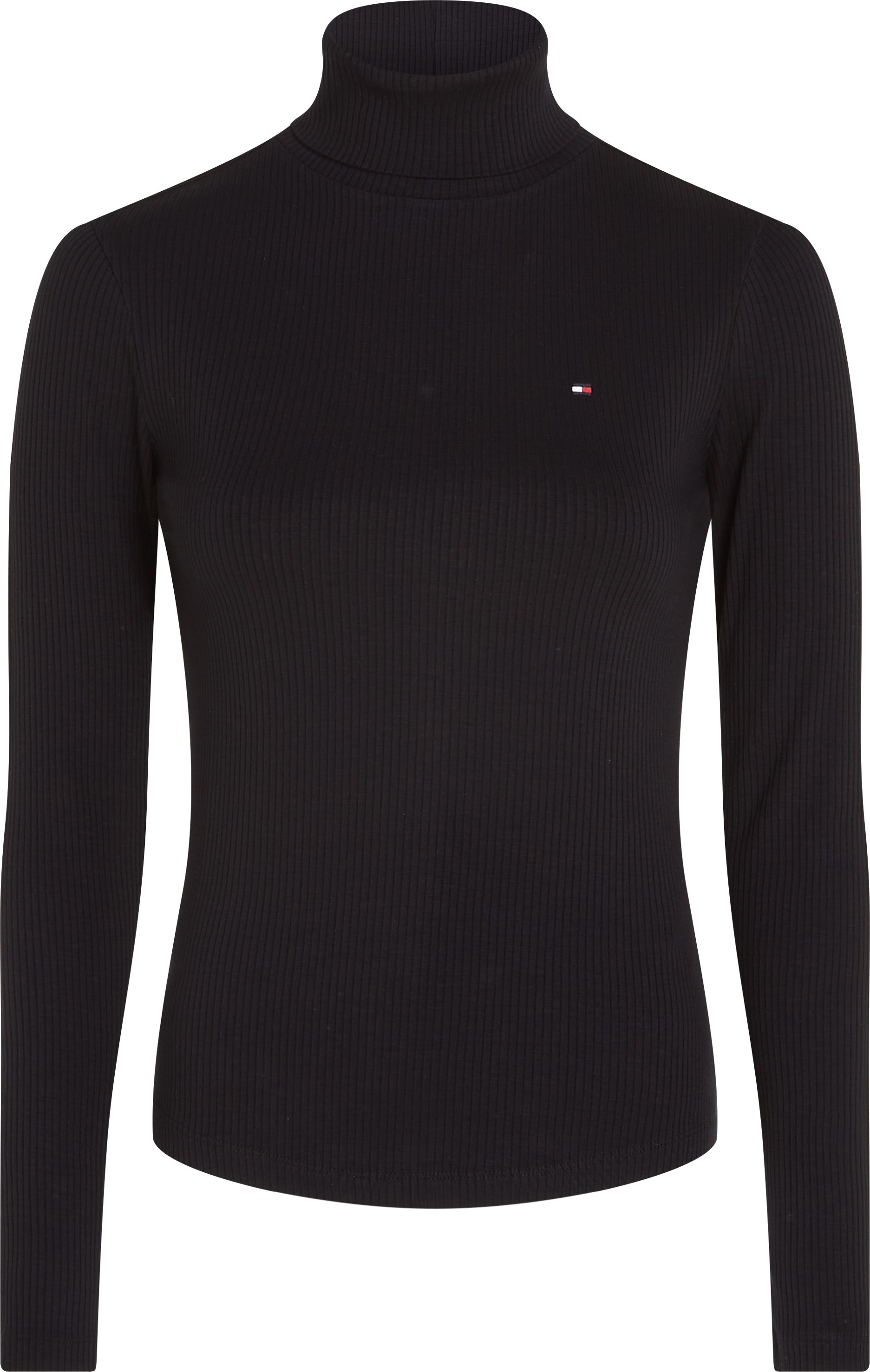 Tommy Hilfiger Langarmshirt »SLIM 5X2 RIB ROLL-NK LS«, in gerippter Struktur