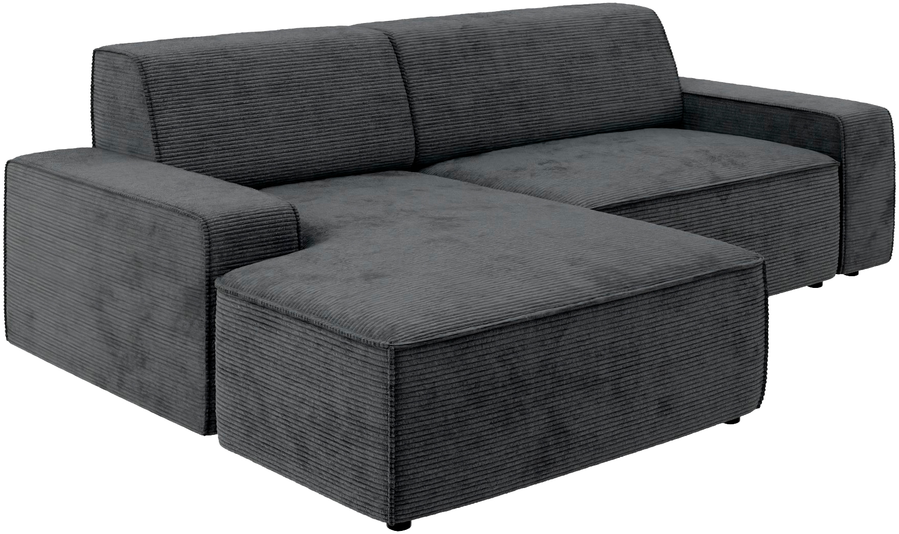 TRENDMANUFAKTUR Ecksofa »Graz, wahlweise mit Sitzvorschub und Bettkasten, L-Form, Breite 246 cm«, in Cord-, haustierfreundlichem LEO Struktur- oder LUMOS-3D-Bezug